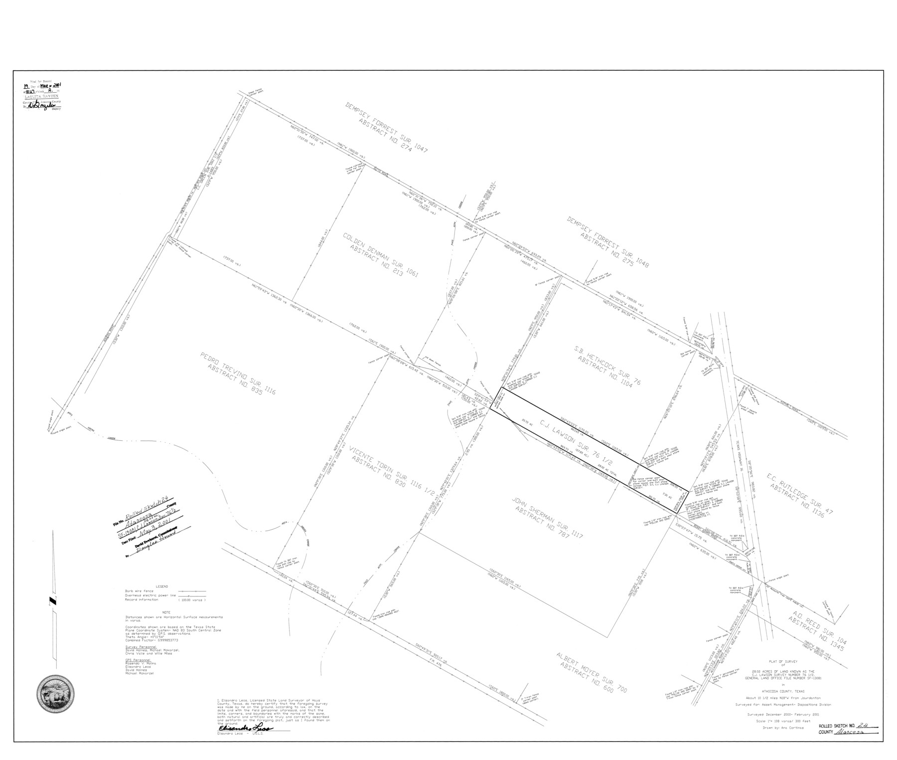 5101, Atascosa County Rolled Sketch 24, General Map Collection