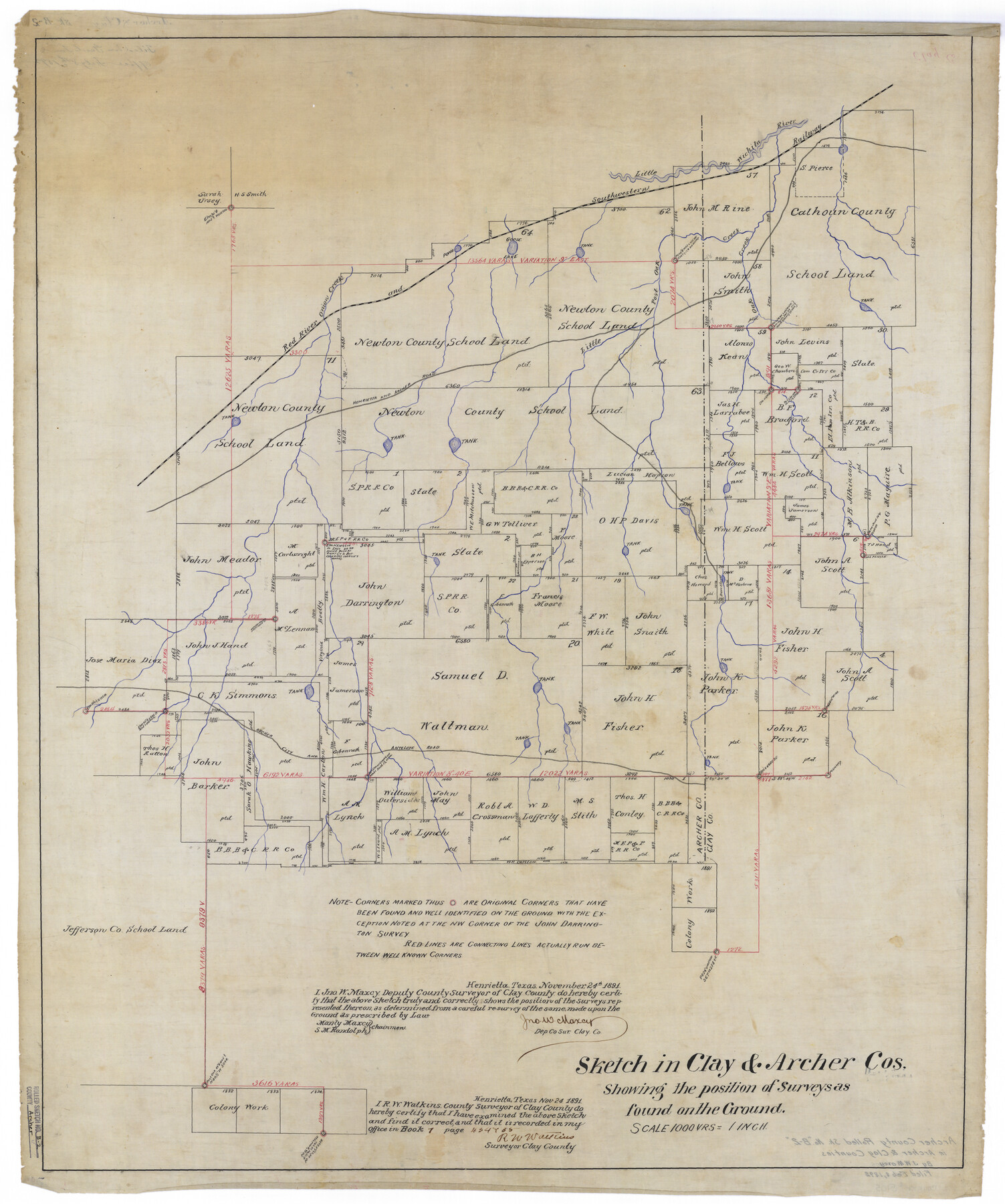 5105, Archer County Rolled Sketch B2, General Map Collection