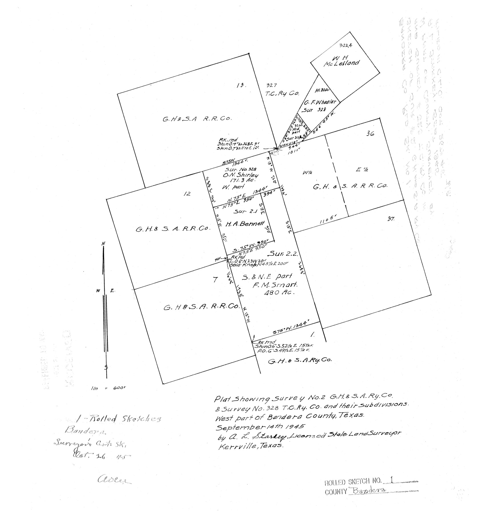 5113, Bandera County Rolled Sketch 1, General Map Collection