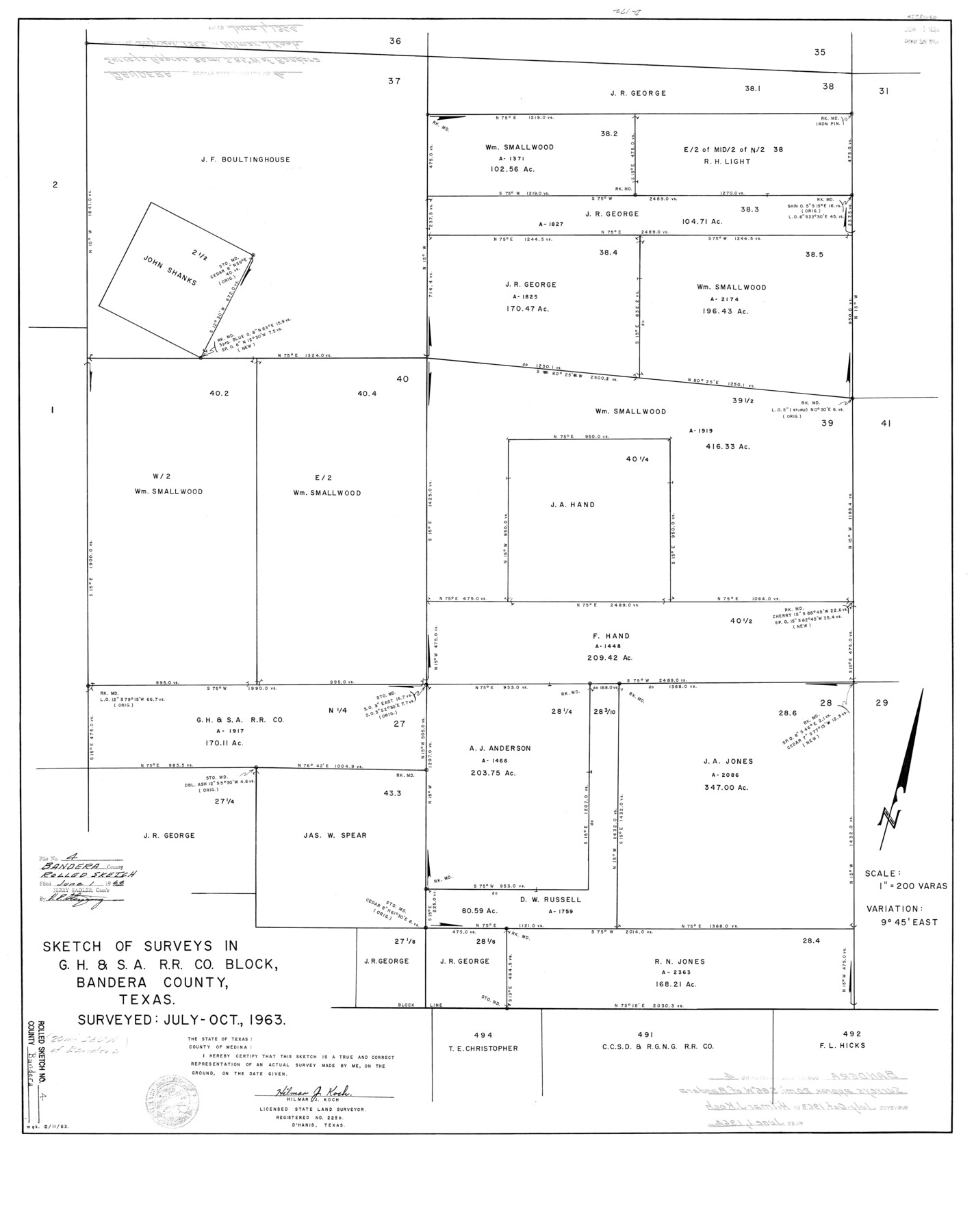 5116, Bandera County Rolled Sketch 4, General Map Collection