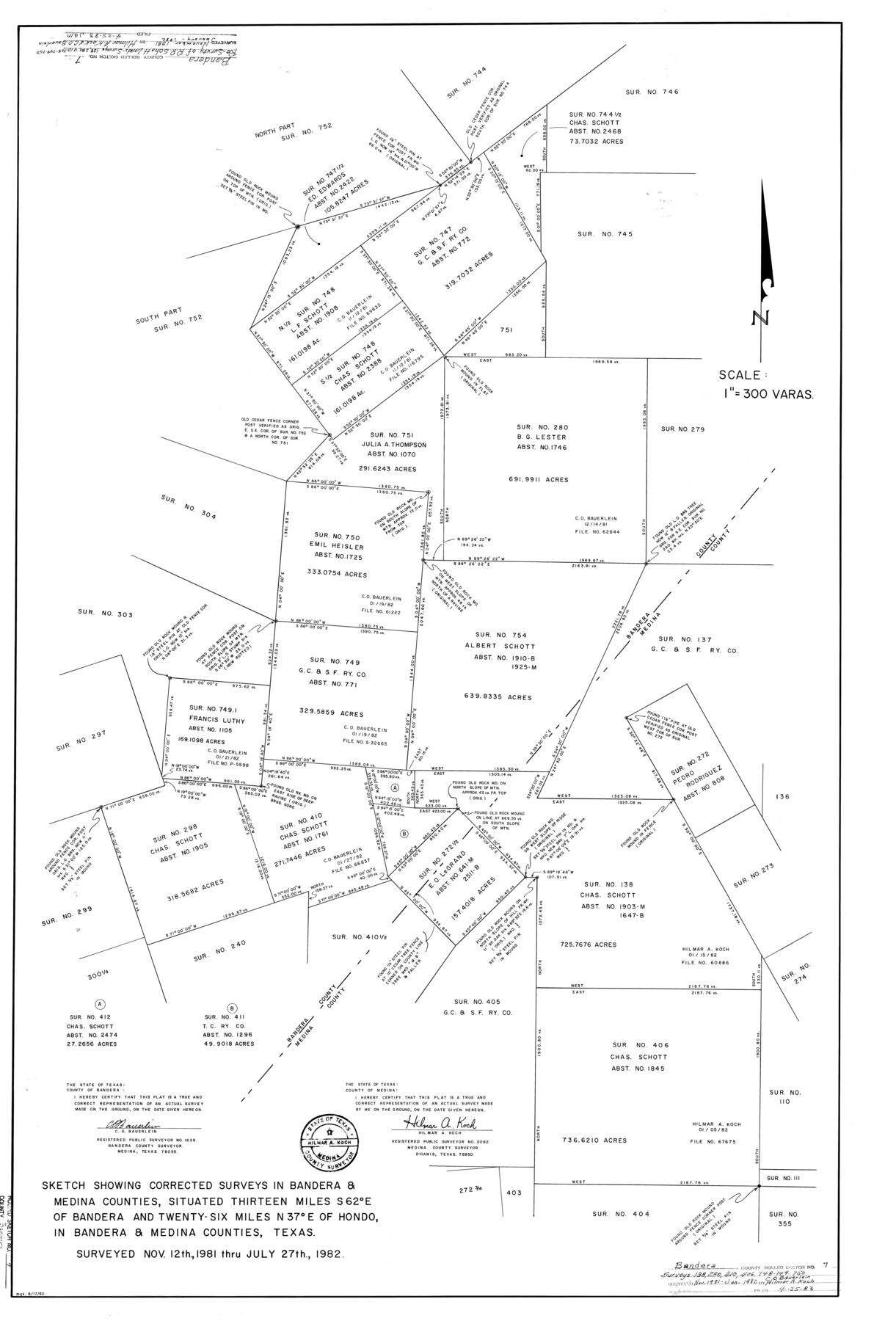 5118, Bandera County Rolled Sketch 7, General Map Collection