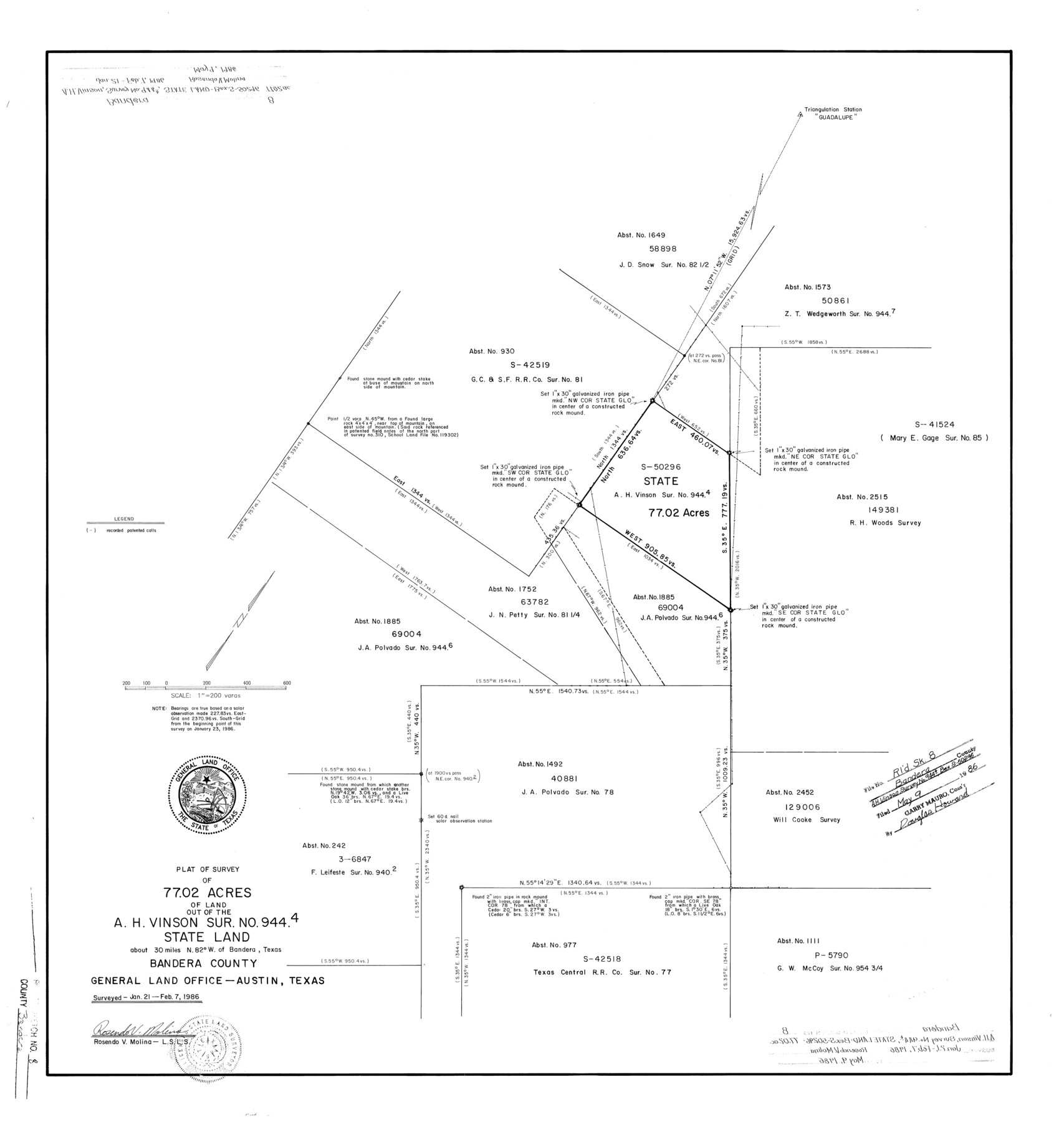 5119, Bandera County Rolled Sketch 8, General Map Collection