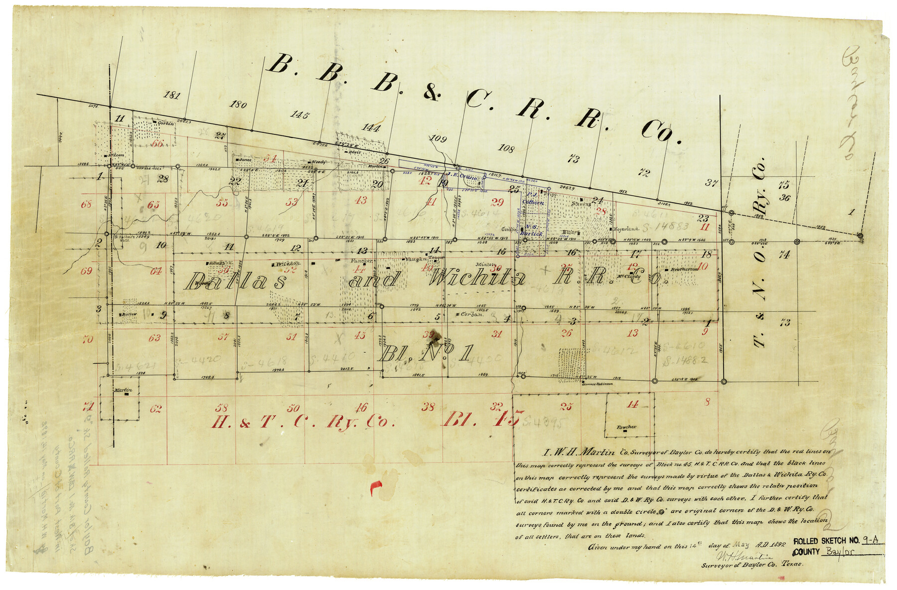 5126, Baylor County Rolled Sketch 9A, General Map Collection