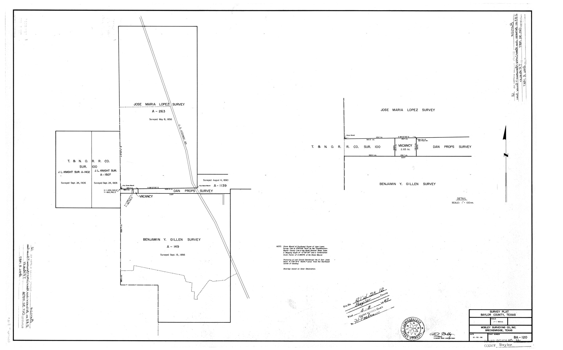 5129, Baylor County Rolled Sketch 12, General Map Collection