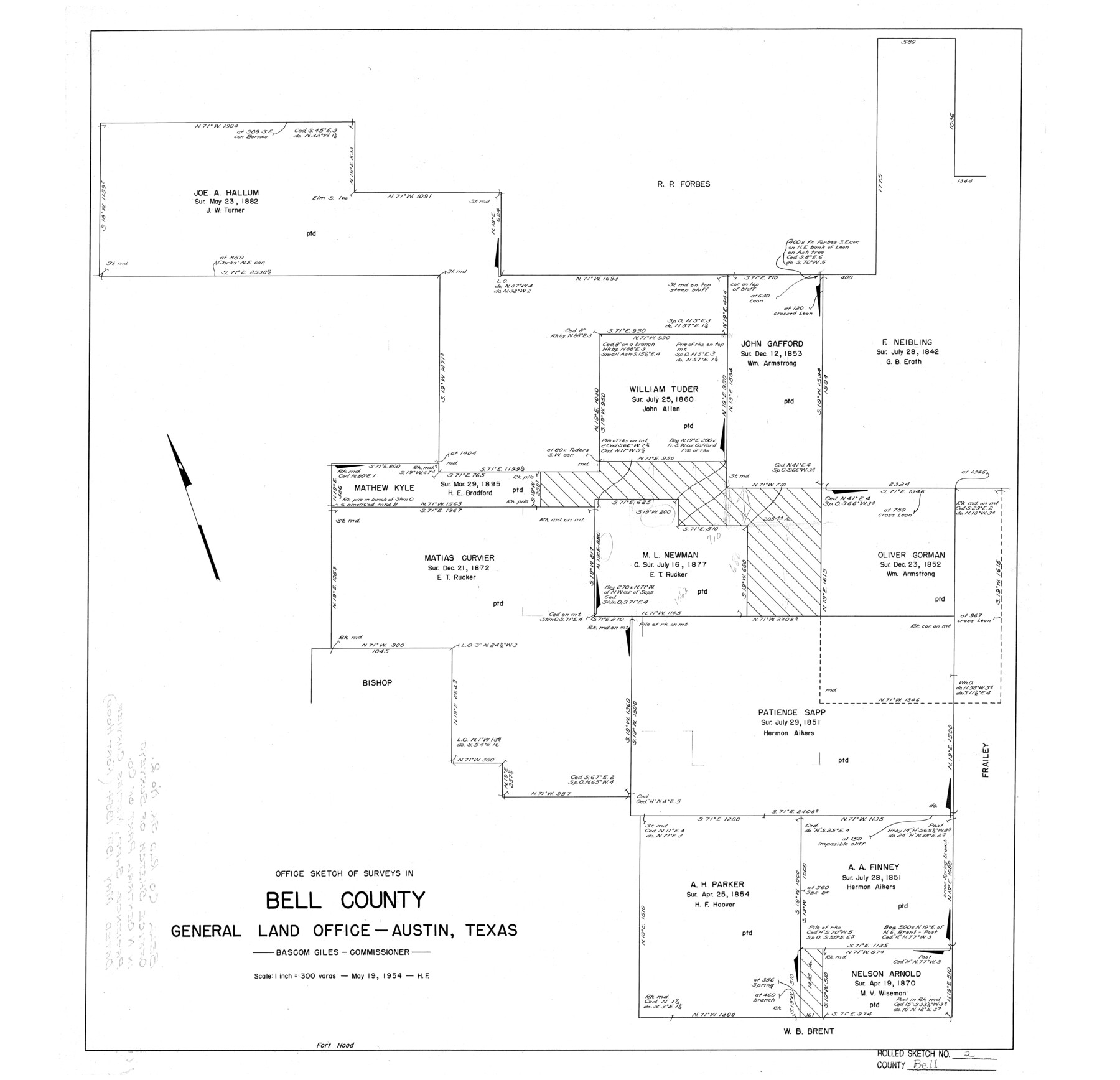 5133, Bell County Rolled Sketch 2, General Map Collection