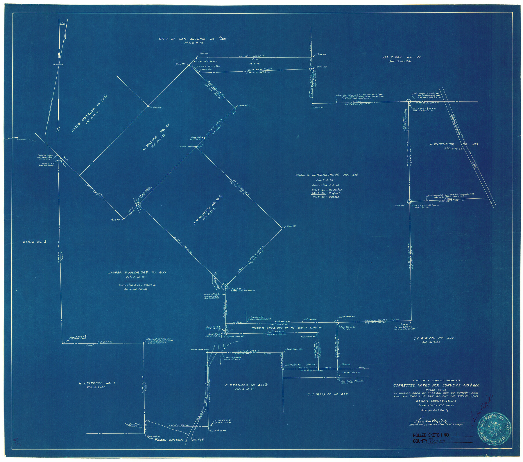 5134, Bexar County Rolled Sketch 1, General Map Collection