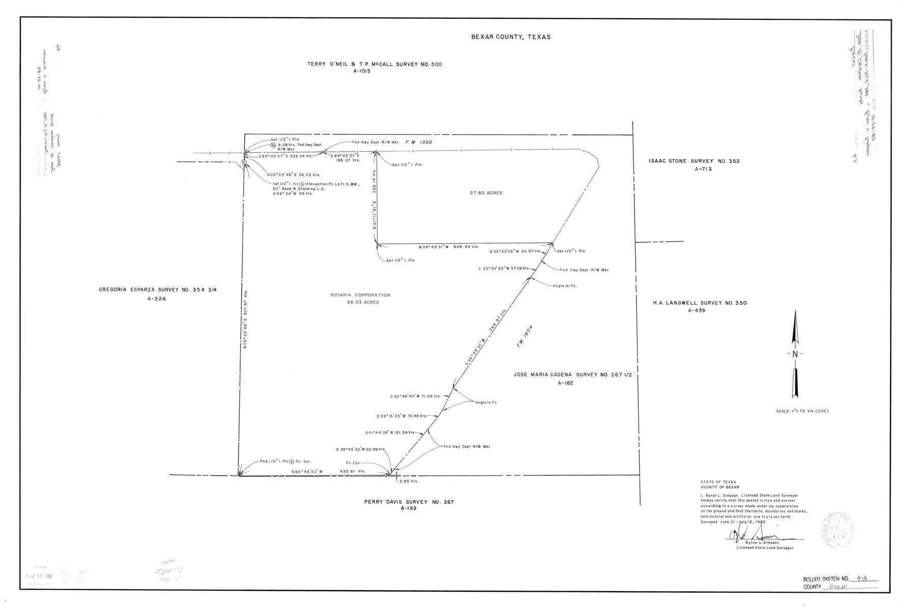 5138, Bexar County Rolled Sketch 4A, General Map Collection