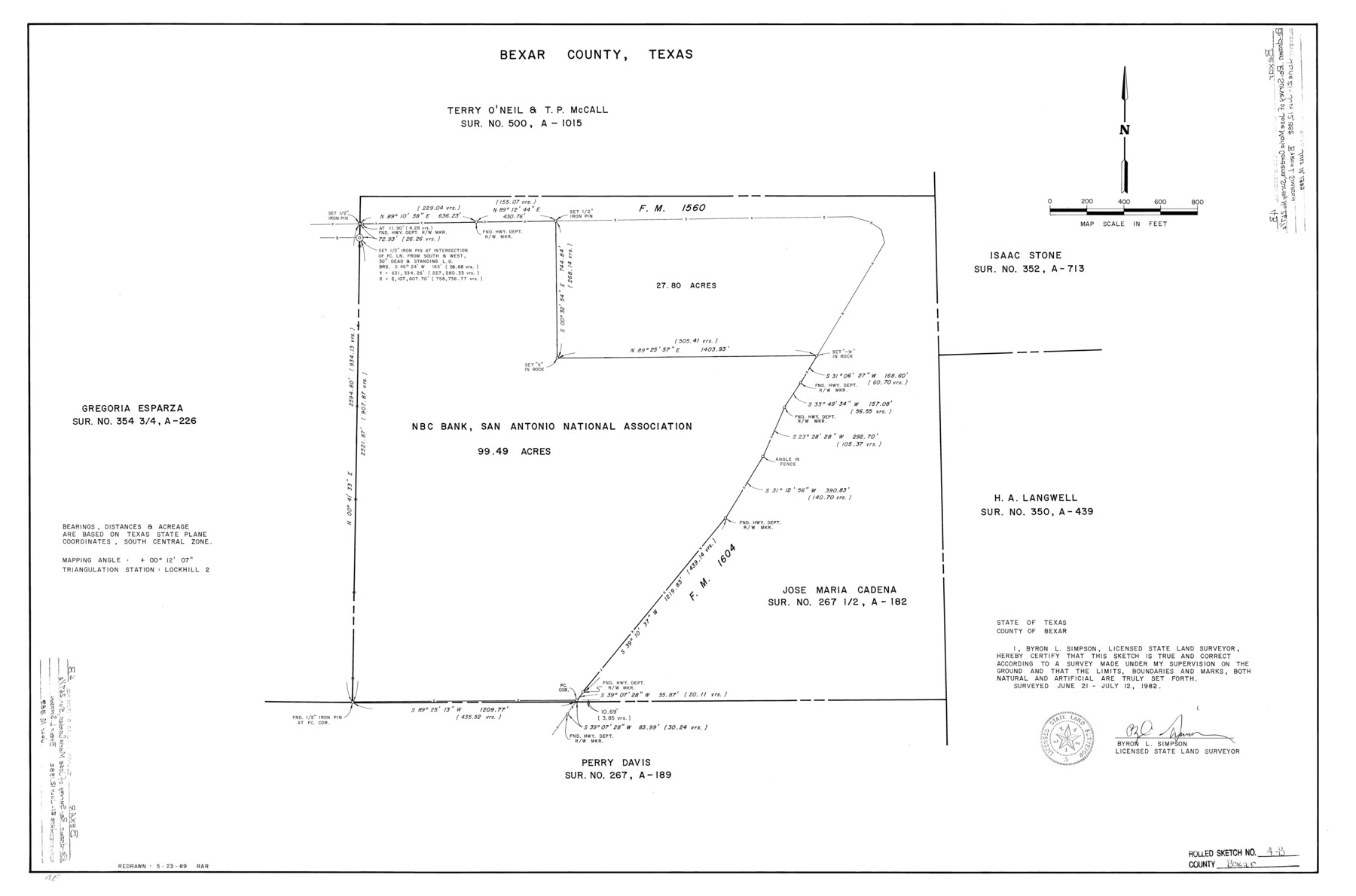 5139, Bexar County Rolled Sketch 4B, General Map Collection