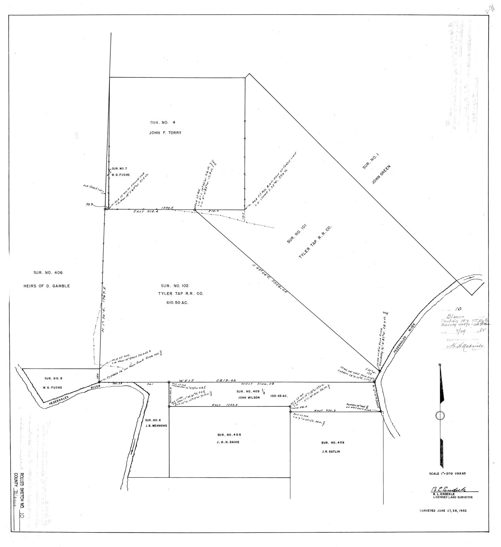 5146, Blanco County Rolled Sketch 10, General Map Collection