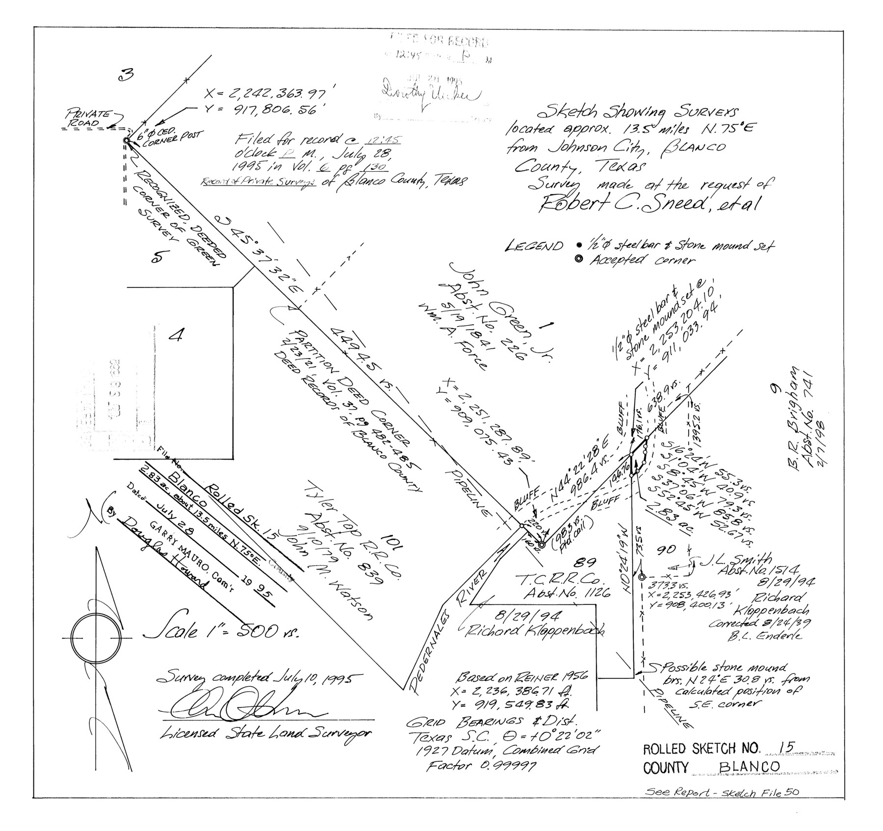 5151, Blanco County Rolled Sketch 15, General Map Collection