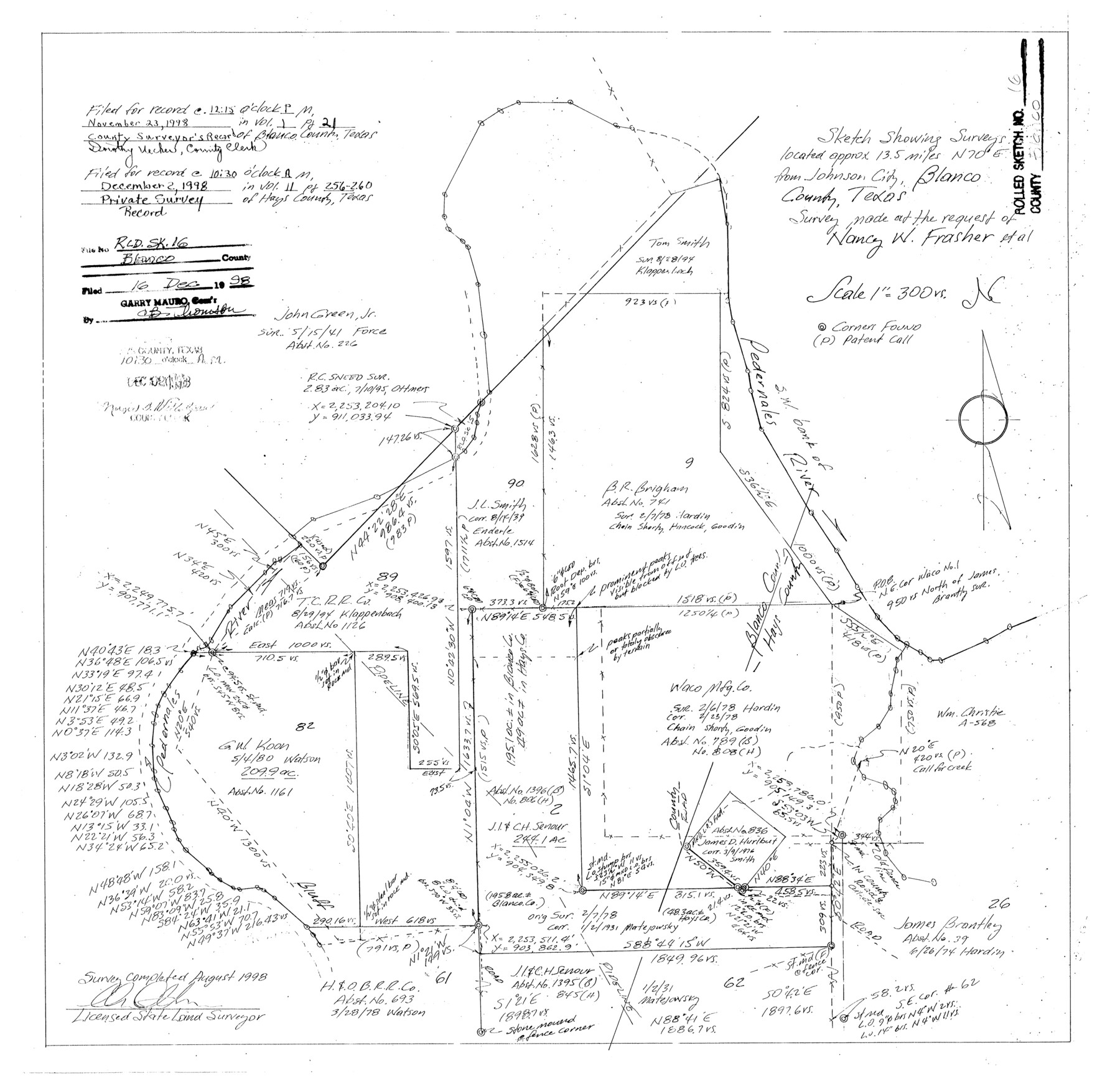 5152, Blanco County Rolled Sketch 16, General Map Collection