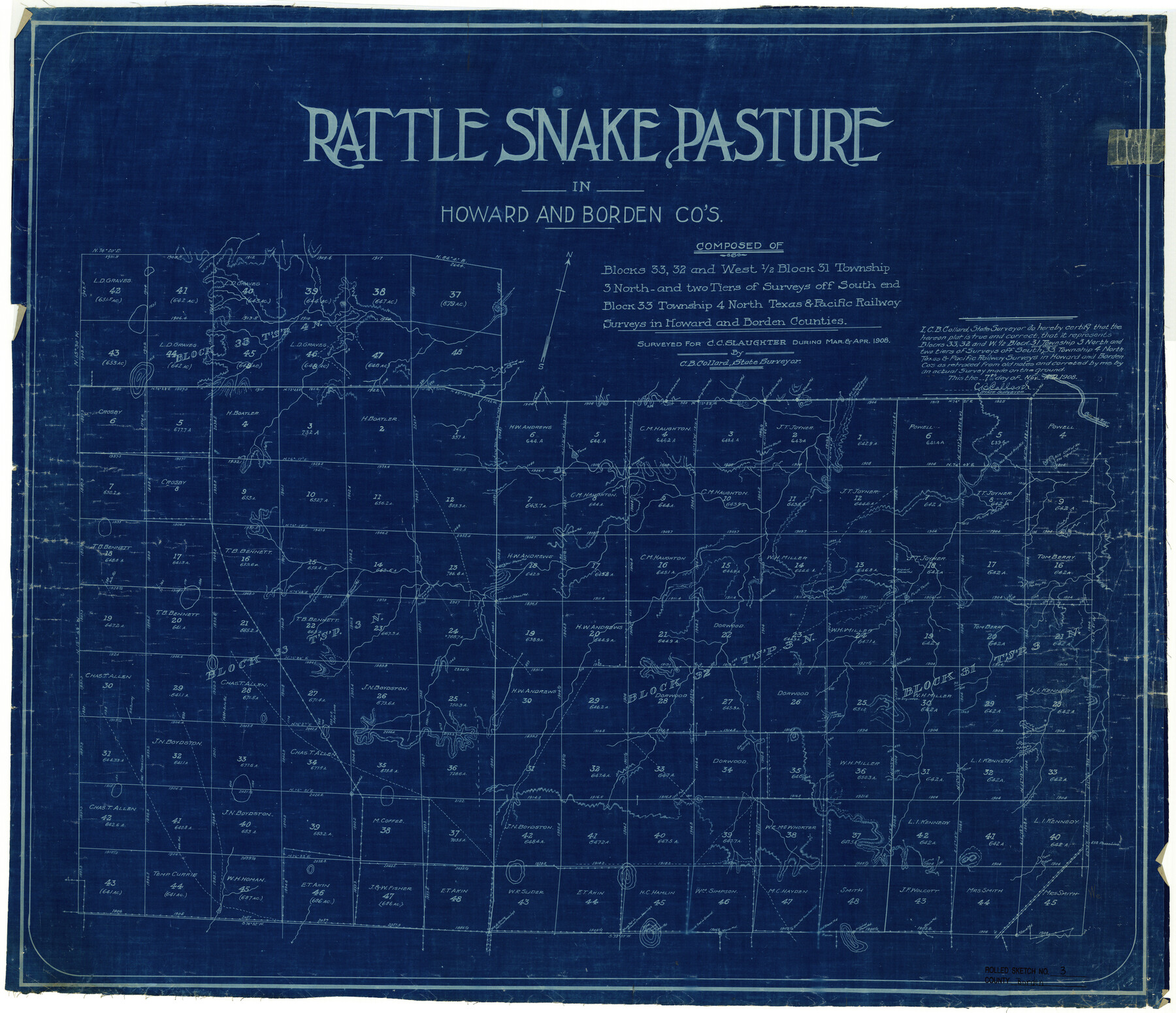 5155, Borden County Rolled Sketch 3, General Map Collection