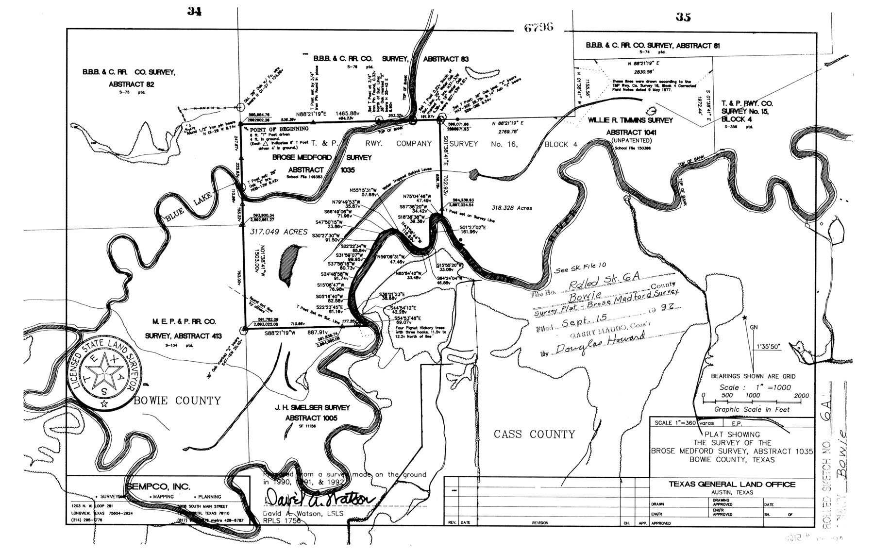 5162, Bowie County Rolled Sketch 6A, General Map Collection