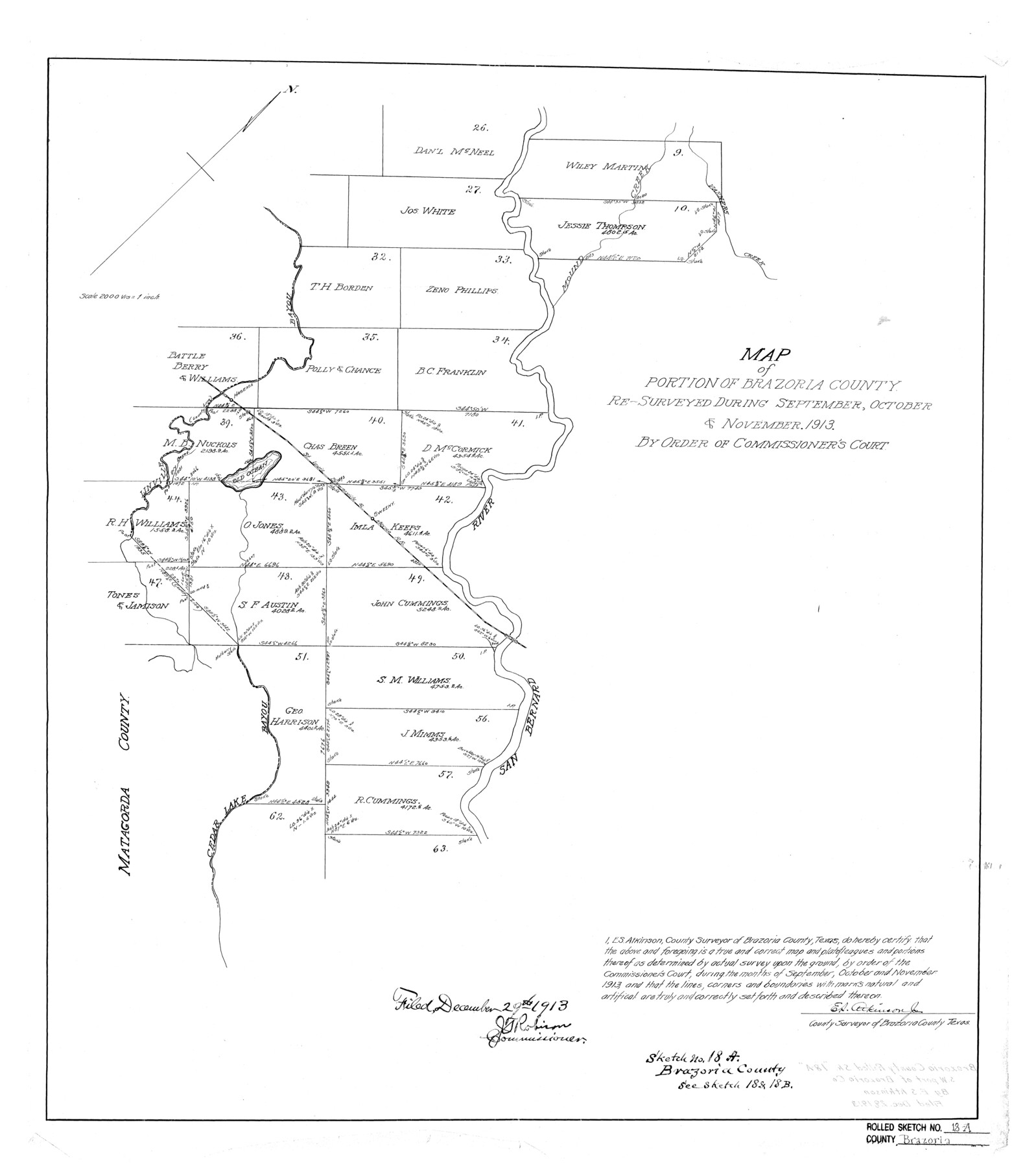 5164, Brazoria County Rolled Sketch 18A, General Map Collection