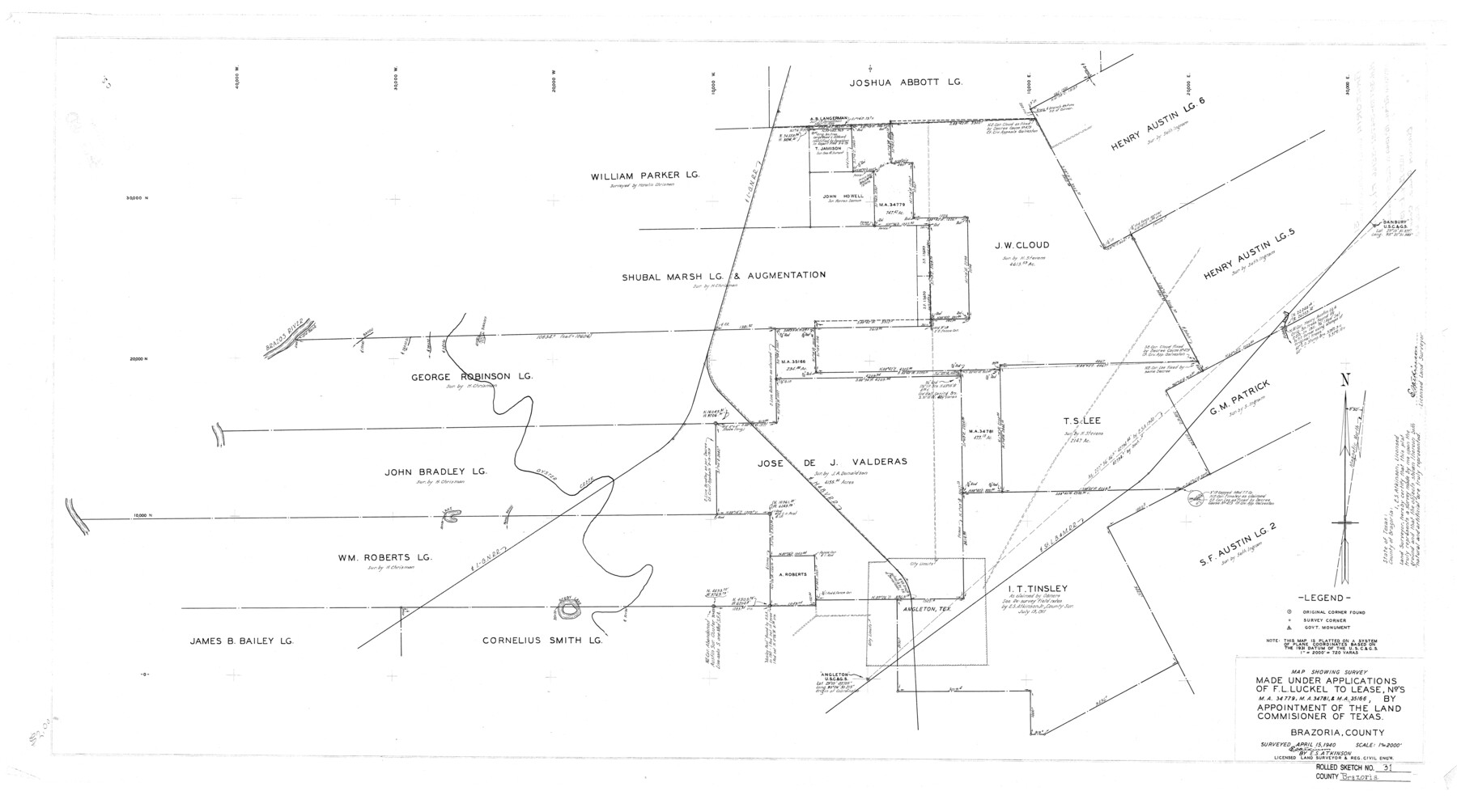 5169, Brazoria County Rolled Sketch 31, General Map Collection