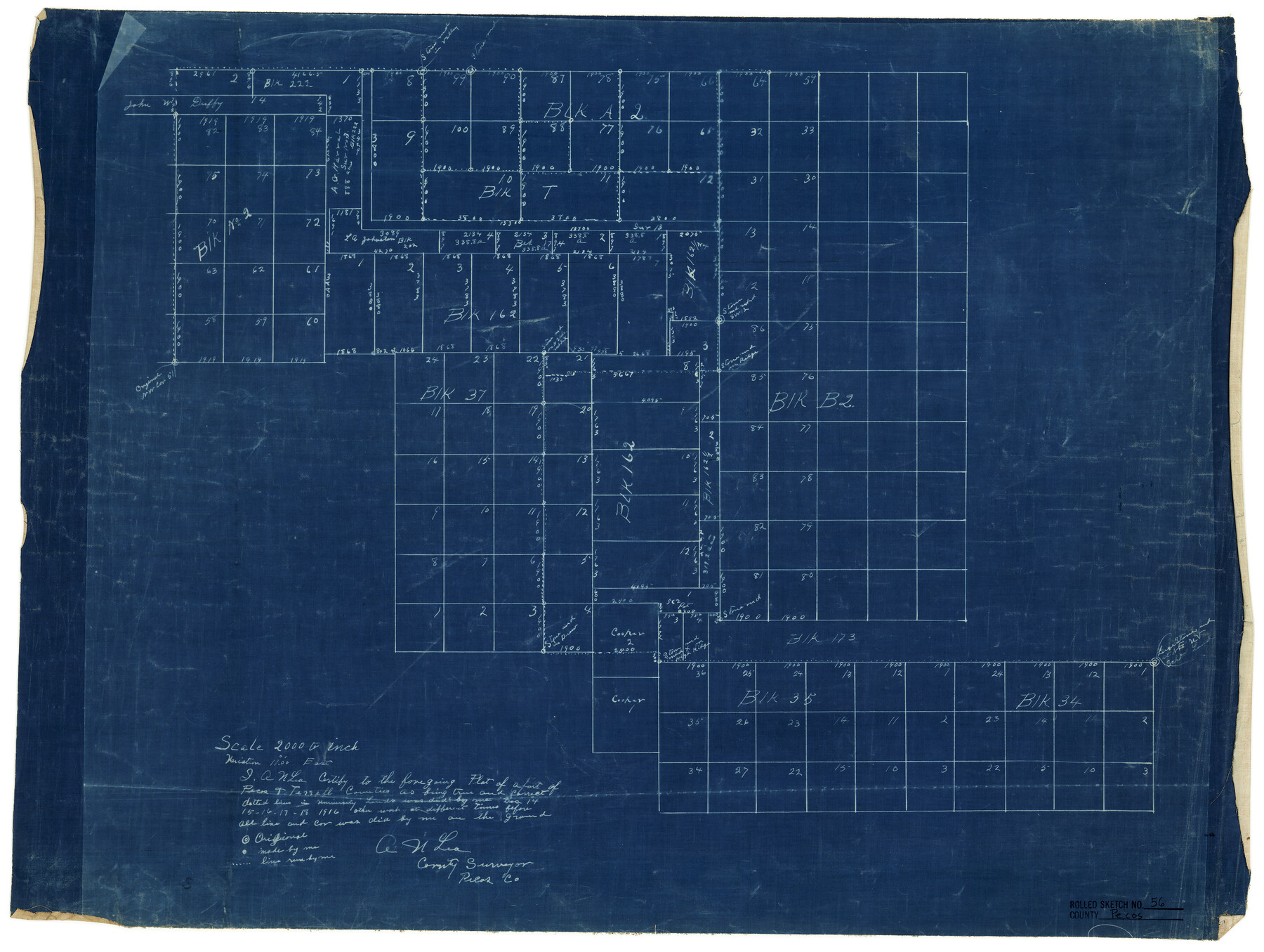 5229, Pecos County Rolled Sketch 56, General Map Collection
