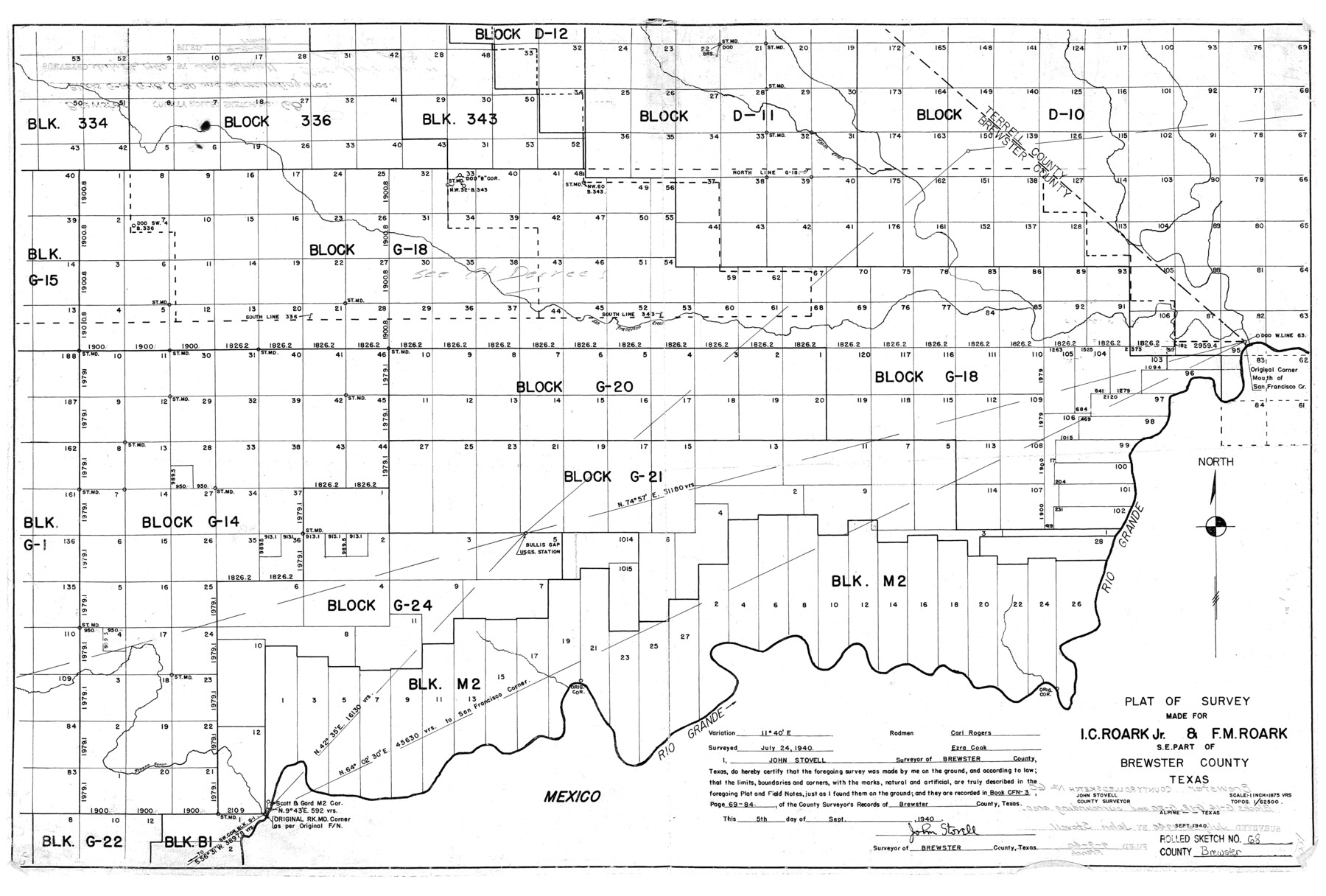 5234, Brewster County Rolled Sketch 68, General Map Collection