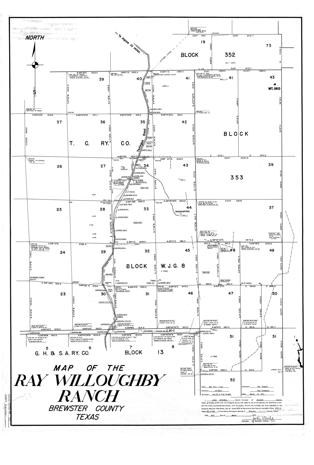 5238, Brewster County Rolled Sketch 72, General Map Collection