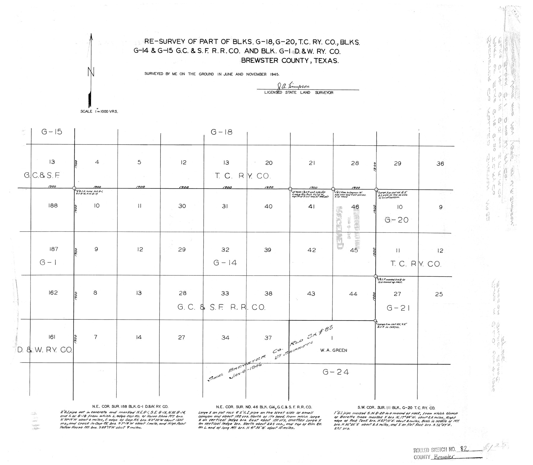 5245, Brewster County Rolled Sketch 82, General Map Collection