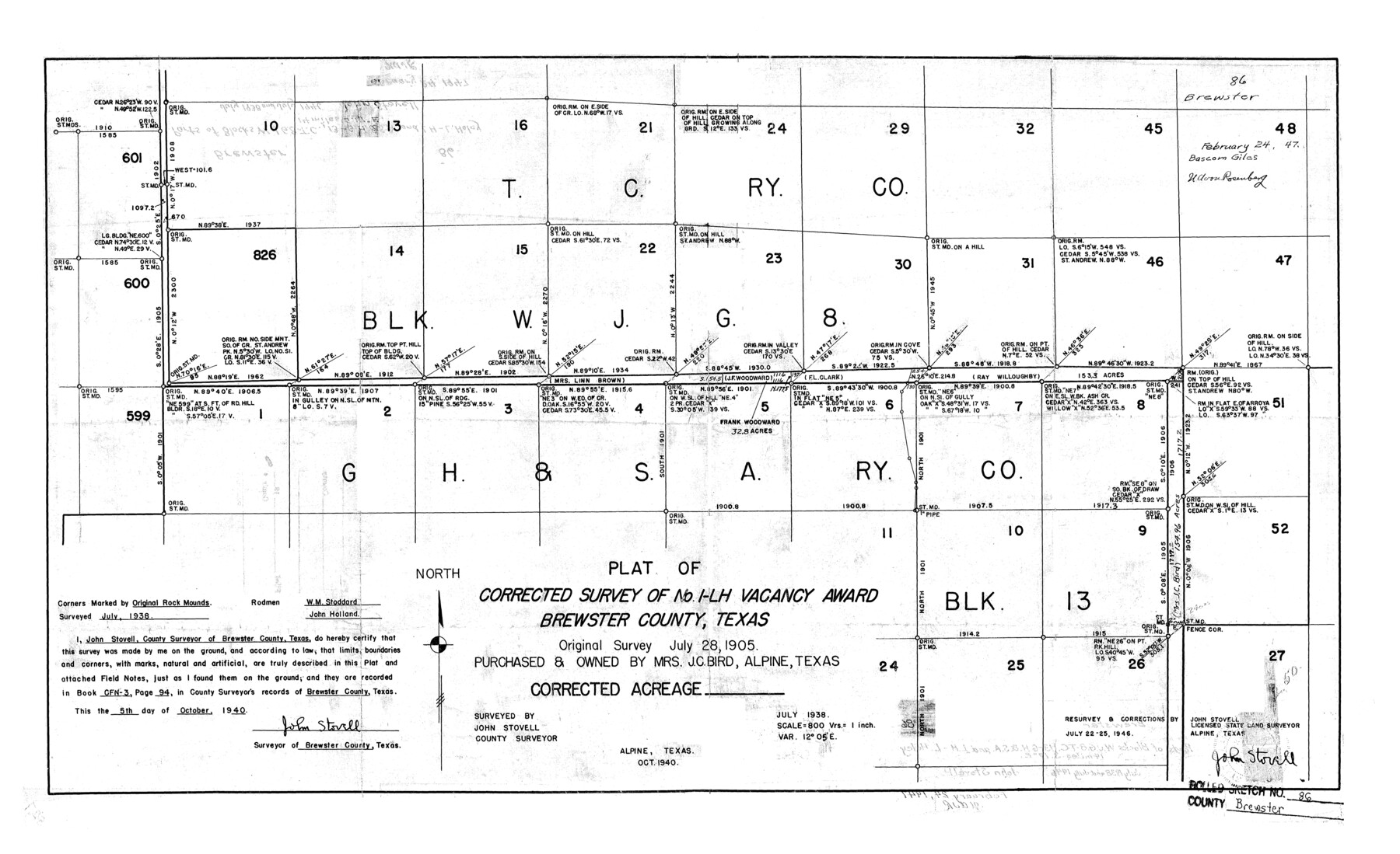 5247, Brewster County Rolled Sketch 86, General Map Collection