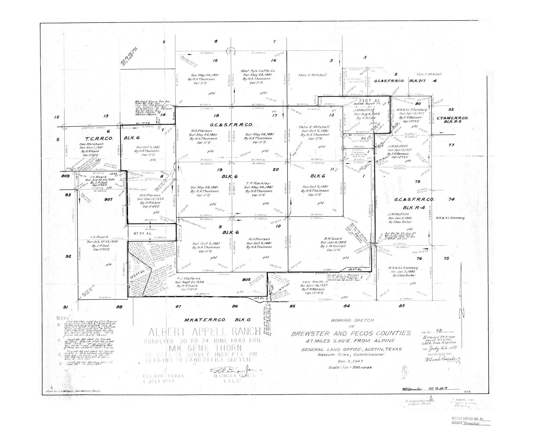 5252, Brewster County Rolled Sketch 95, General Map Collection