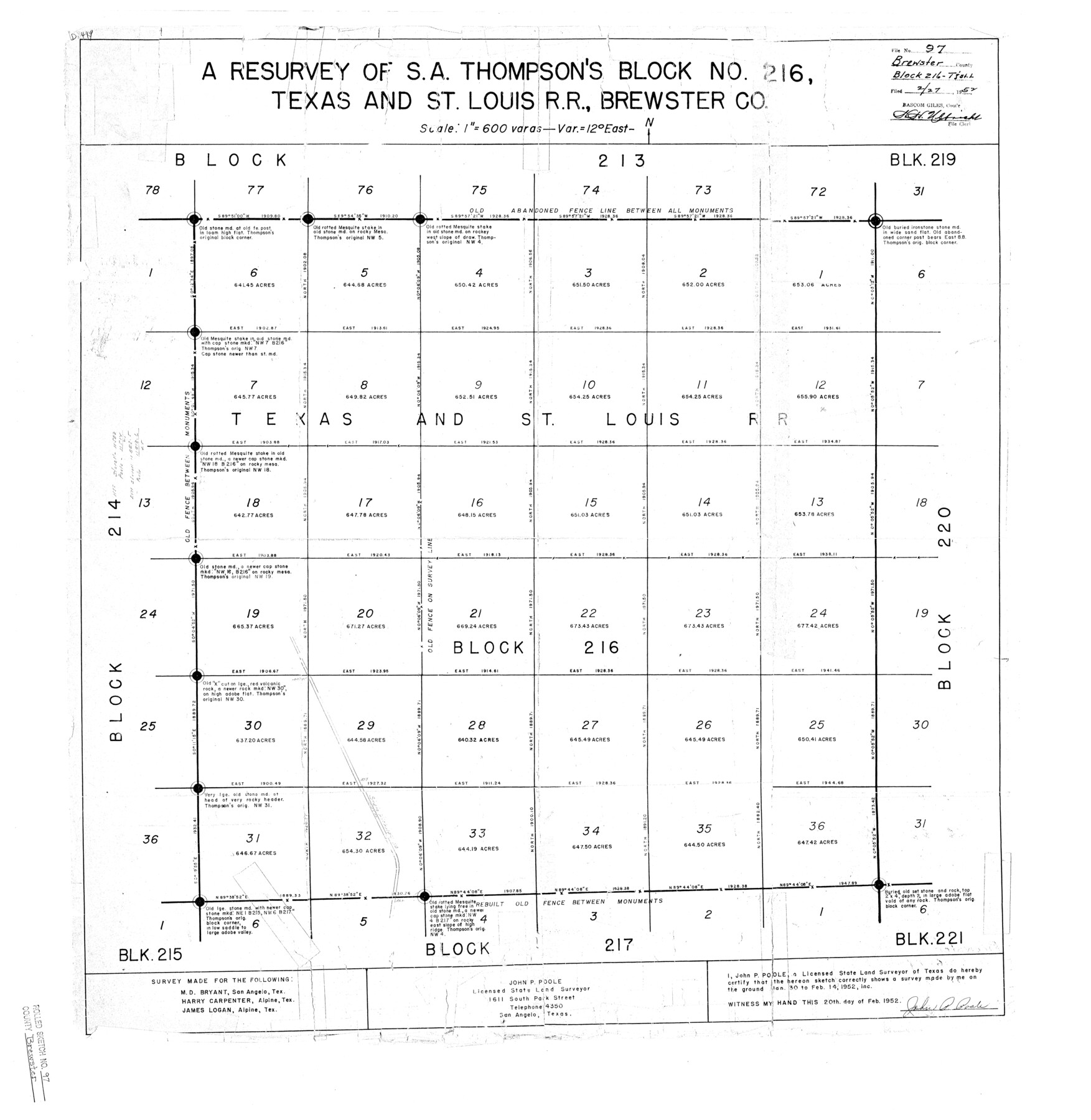 5254, Brewster County Rolled Sketch 97, General Map Collection