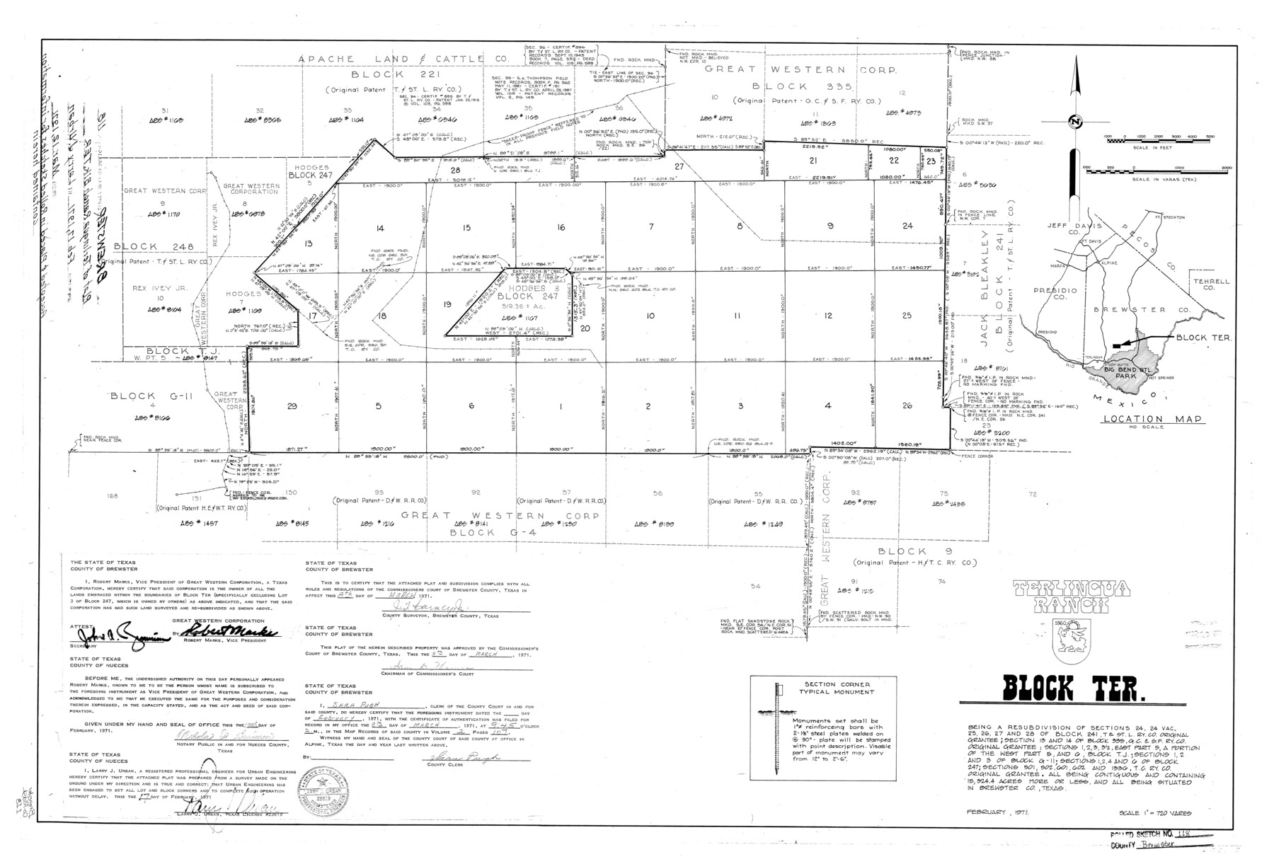 5295, Brewster County Rolled Sketch 118, General Map Collection