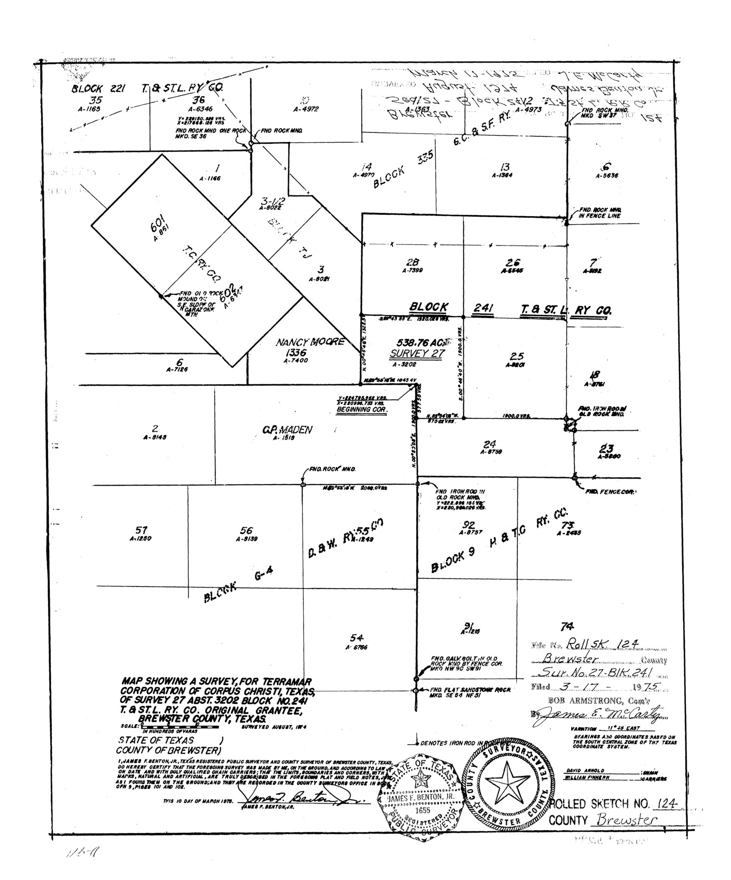 5299, Brewster County Rolled Sketch 124, General Map Collection