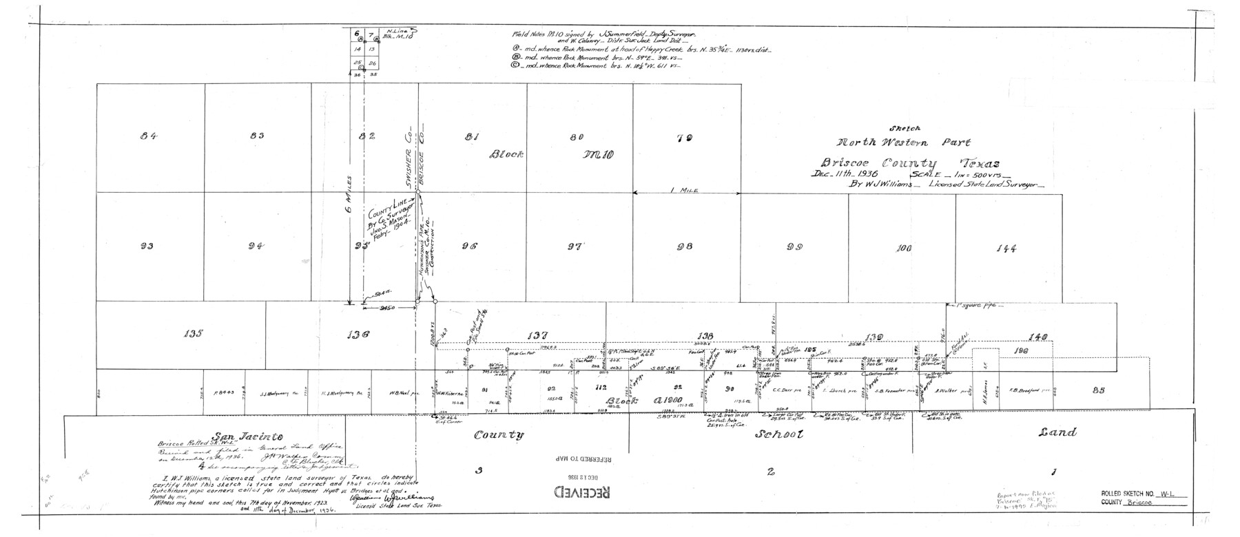 5335, Briscoe County Rolled Sketch WL, General Map Collection