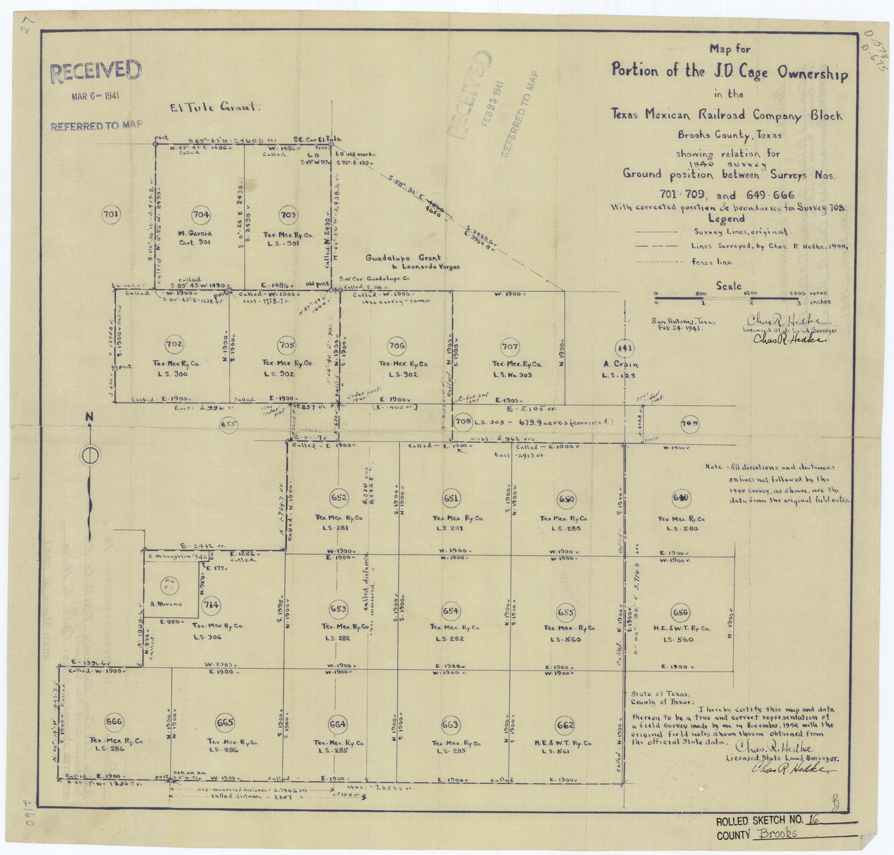 5341, Brooks County Rolled Sketch 16, General Map Collection