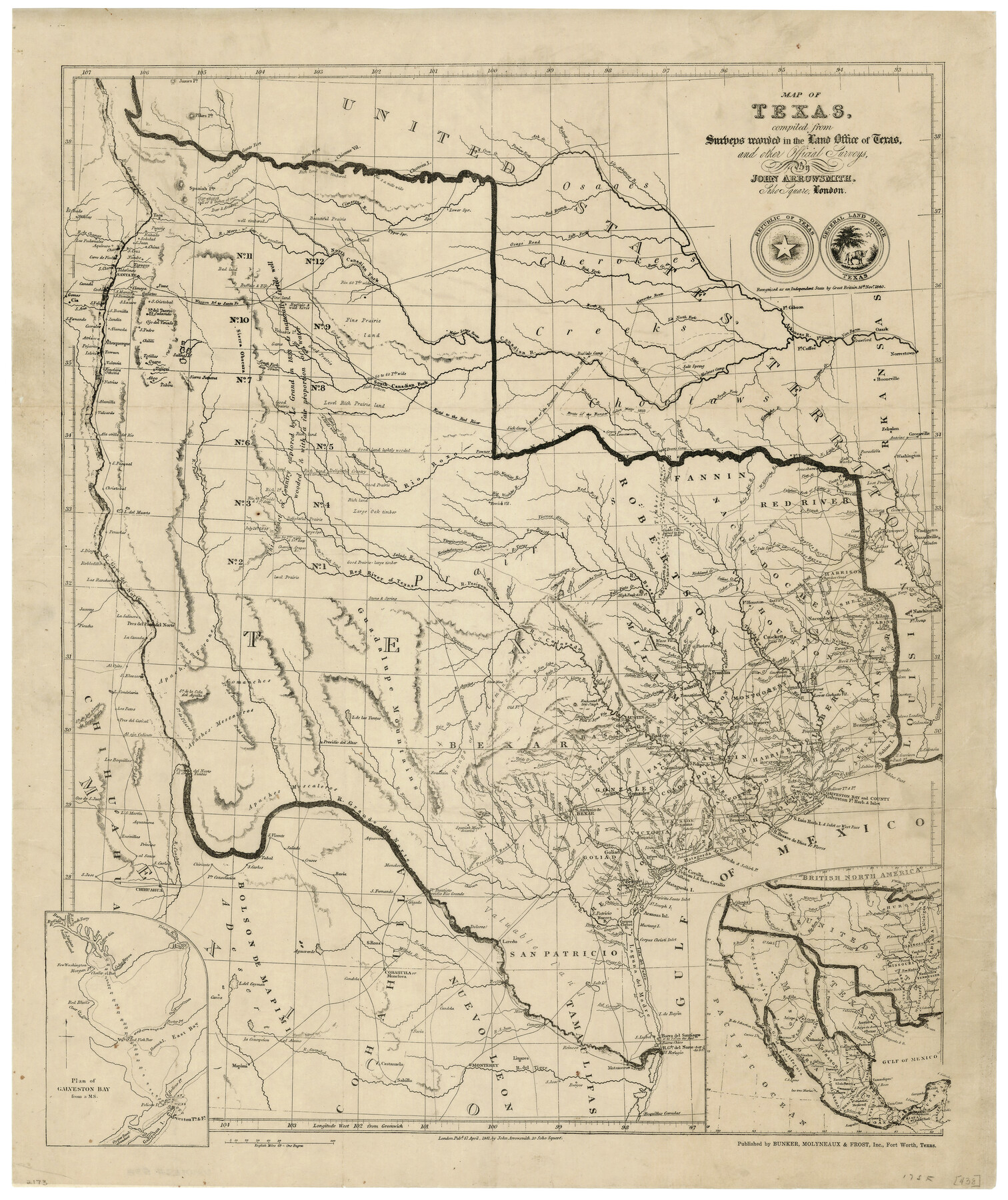 538, Map of Texas Compiled from Surveys recorded in the Land Office of Texas, Maddox Collection
