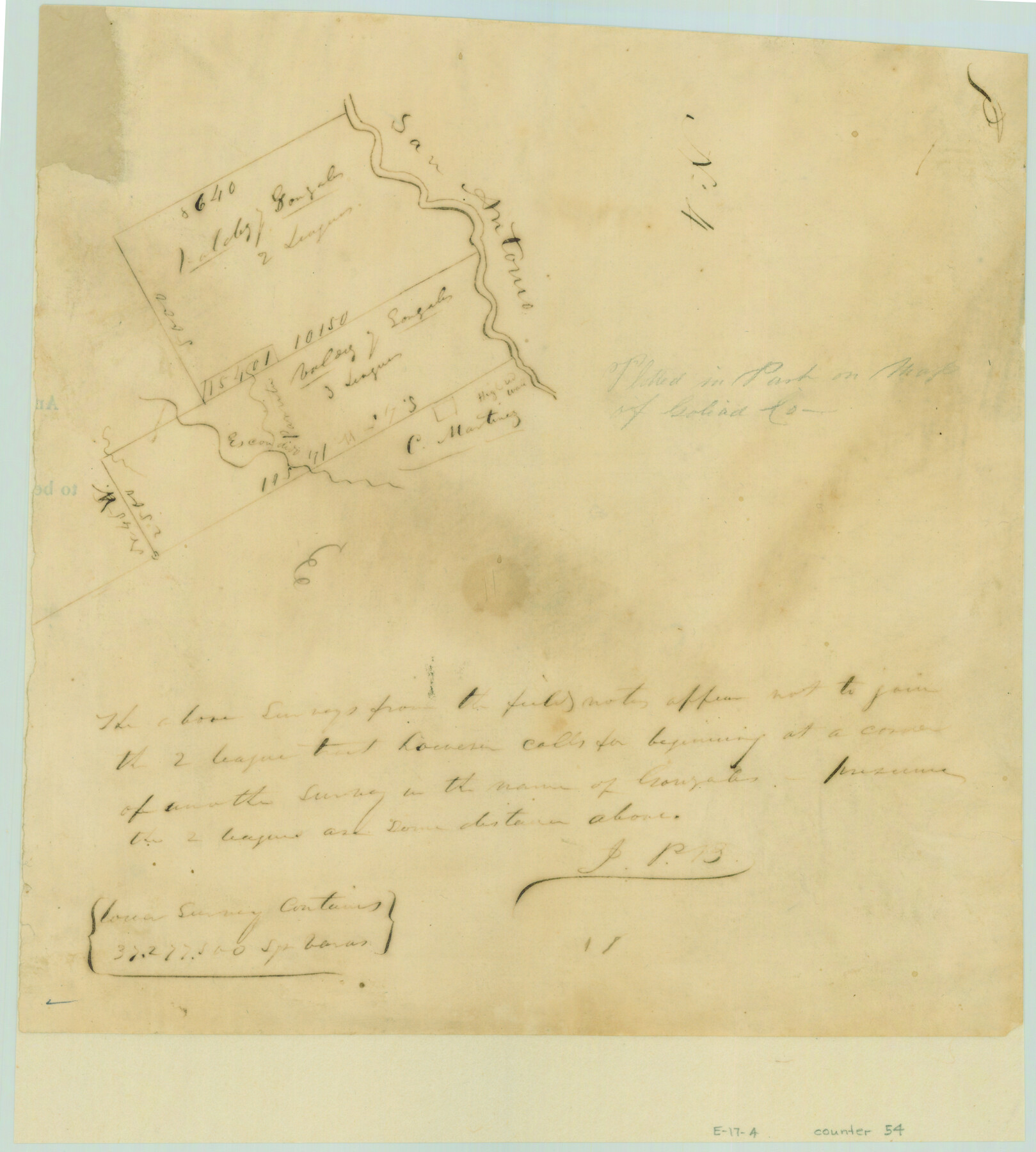 54, [Valdez and Martinez grants in the Goliad District], General Map Collection