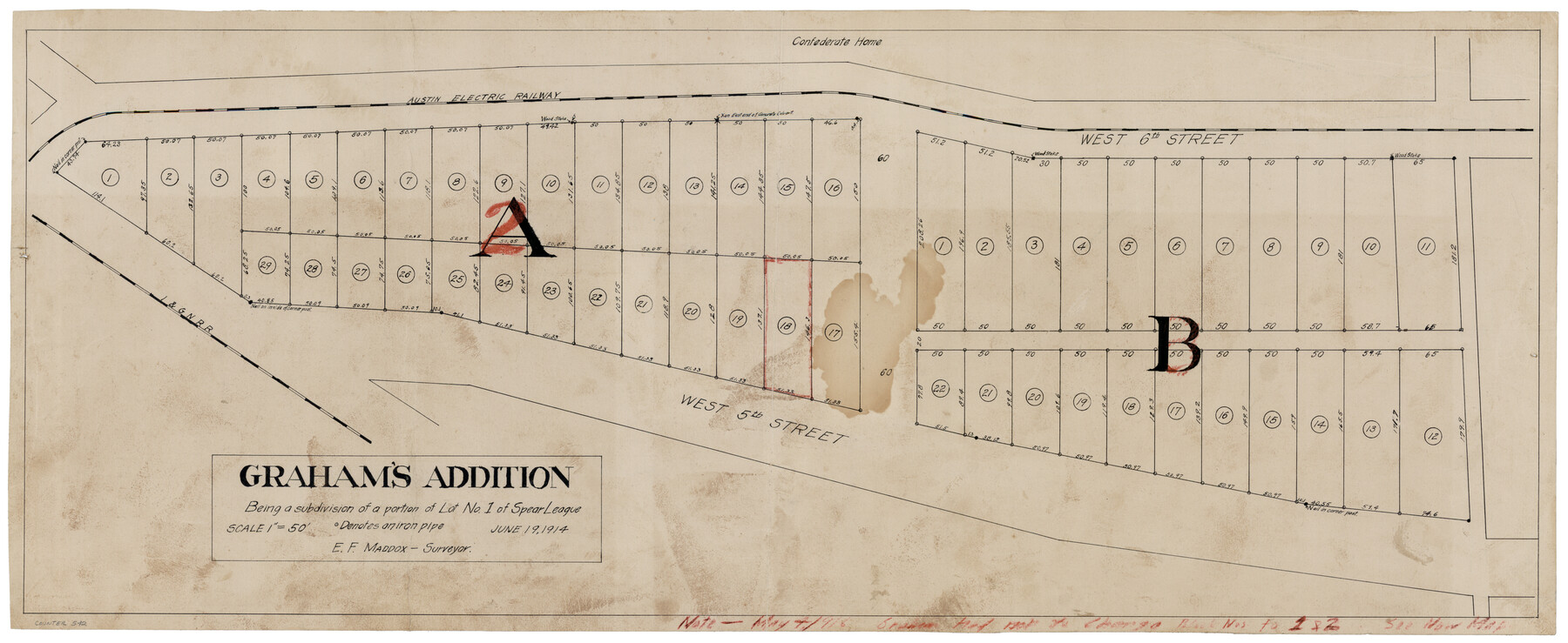 542, Graham's Addition Being a Subdivision of a Portion of Lot No. 1 of Spear League, Maddox Collection
