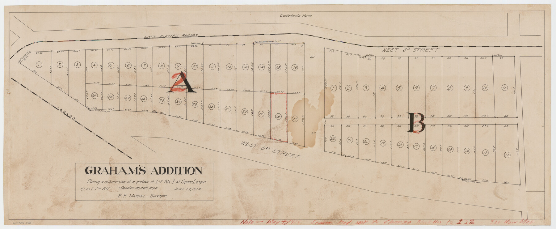 542, Graham's Addition Being a Subdivision of a Portion of Lot No. 1 of Spear League, Maddox Collection