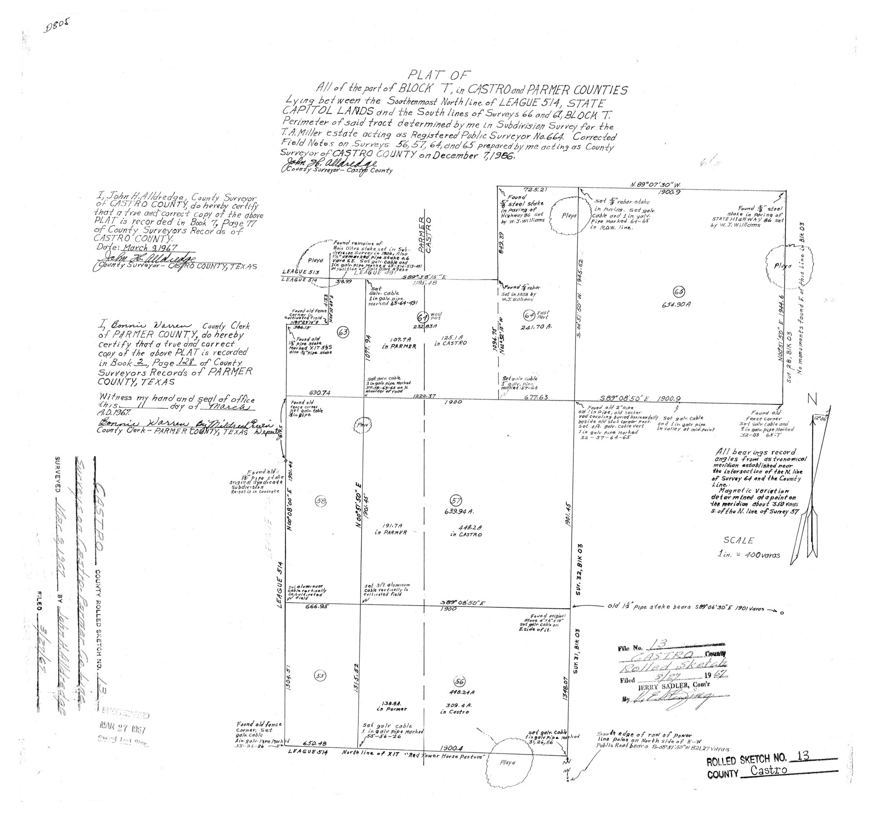 5422, Castro County Rolled Sketch 13, General Map Collection