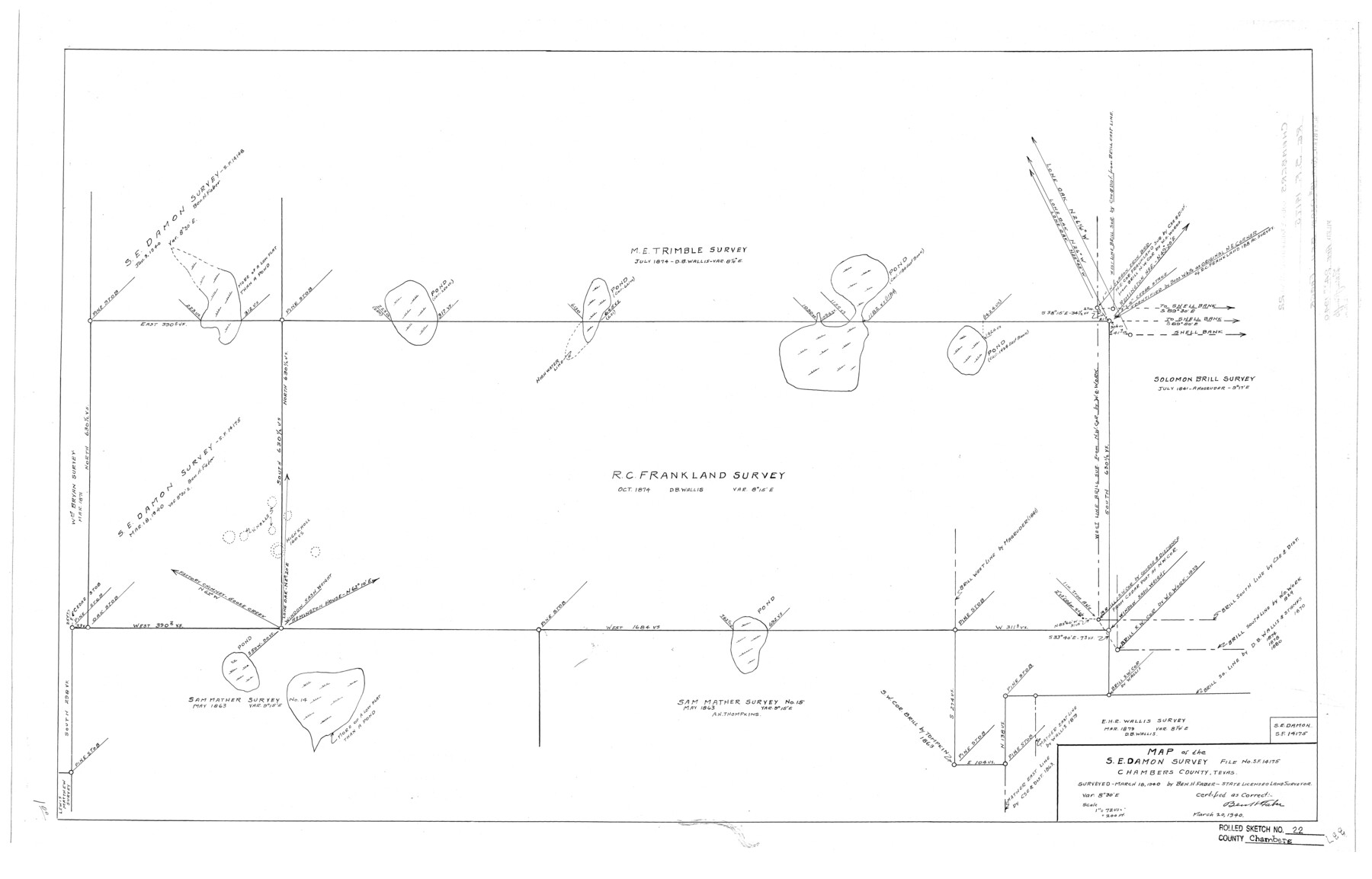 5427, Chambers County Rolled Sketch 22, General Map Collection