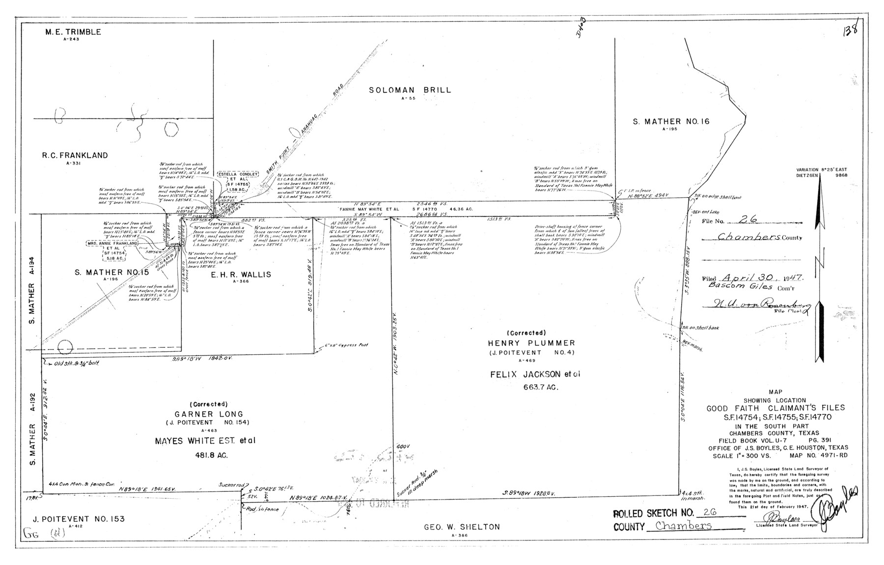 5428, Chambers County Rolled Sketch 26, General Map Collection