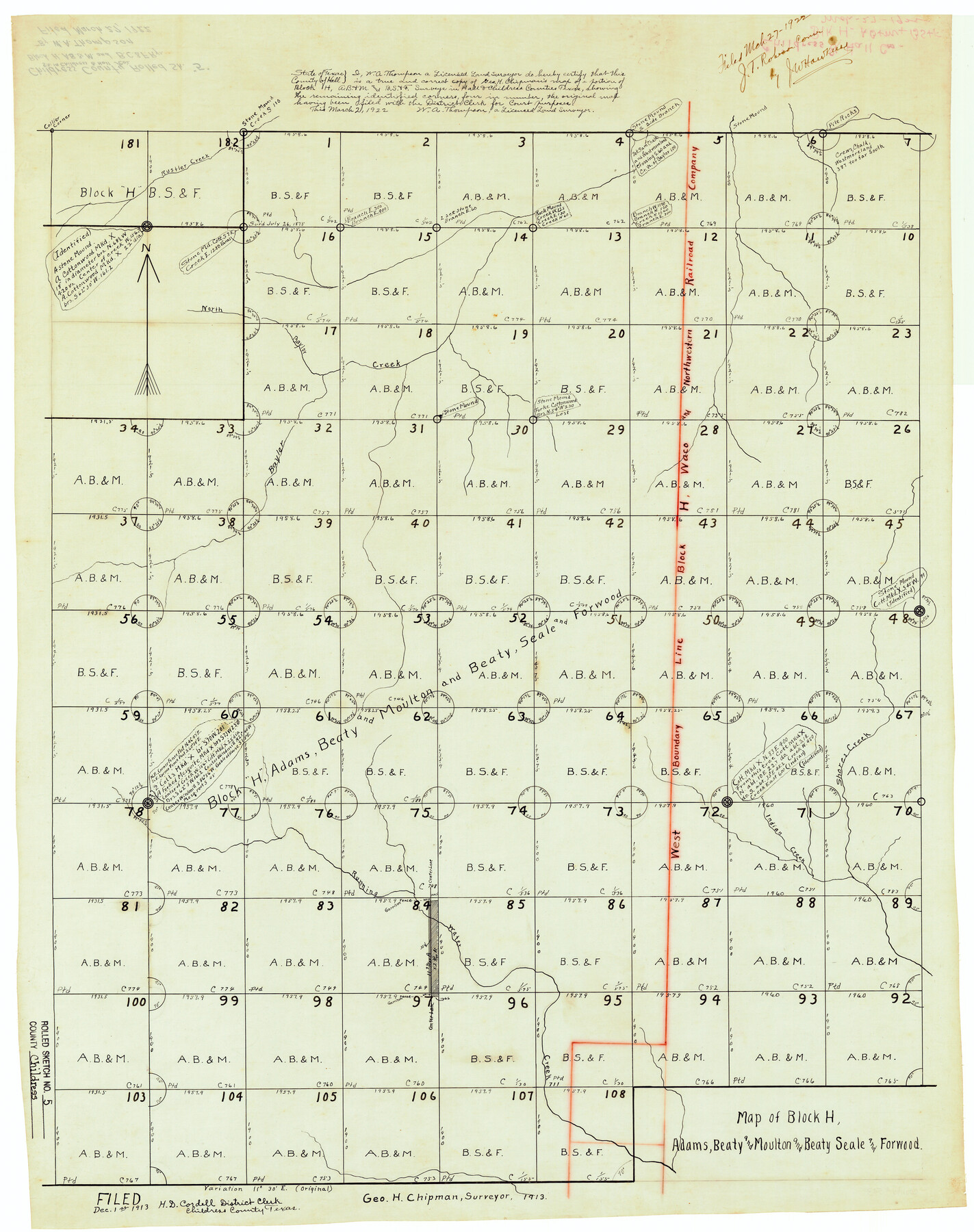 5439, Childress County Rolled Sketch 5, General Map Collection