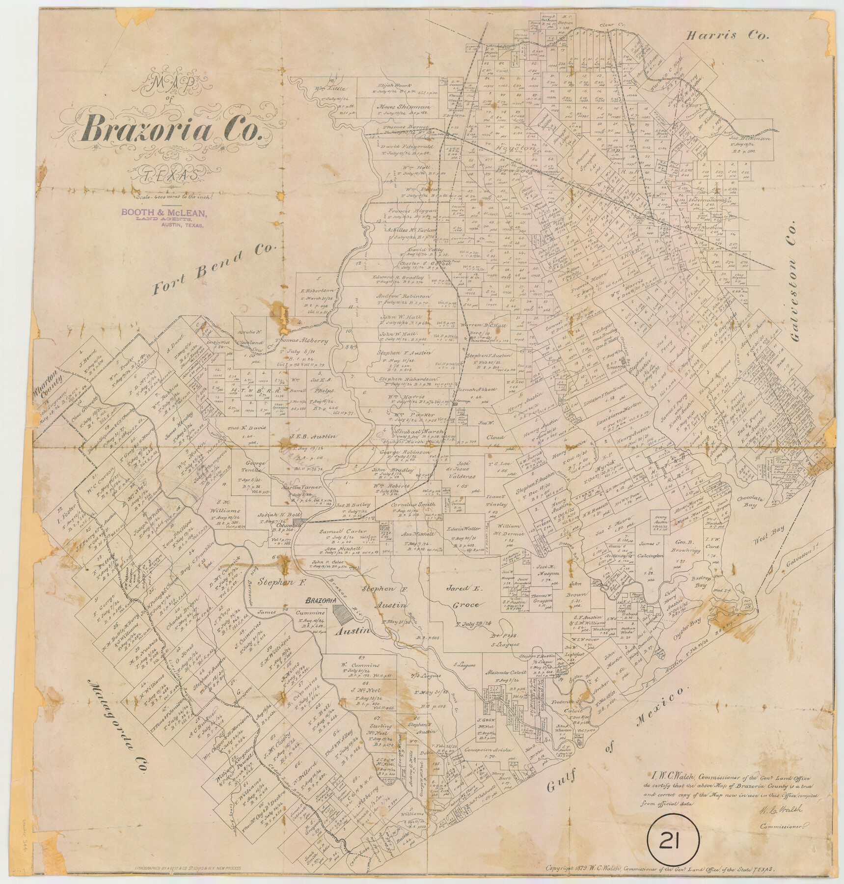 544, Map of Brazoria Co., Maddox Collection