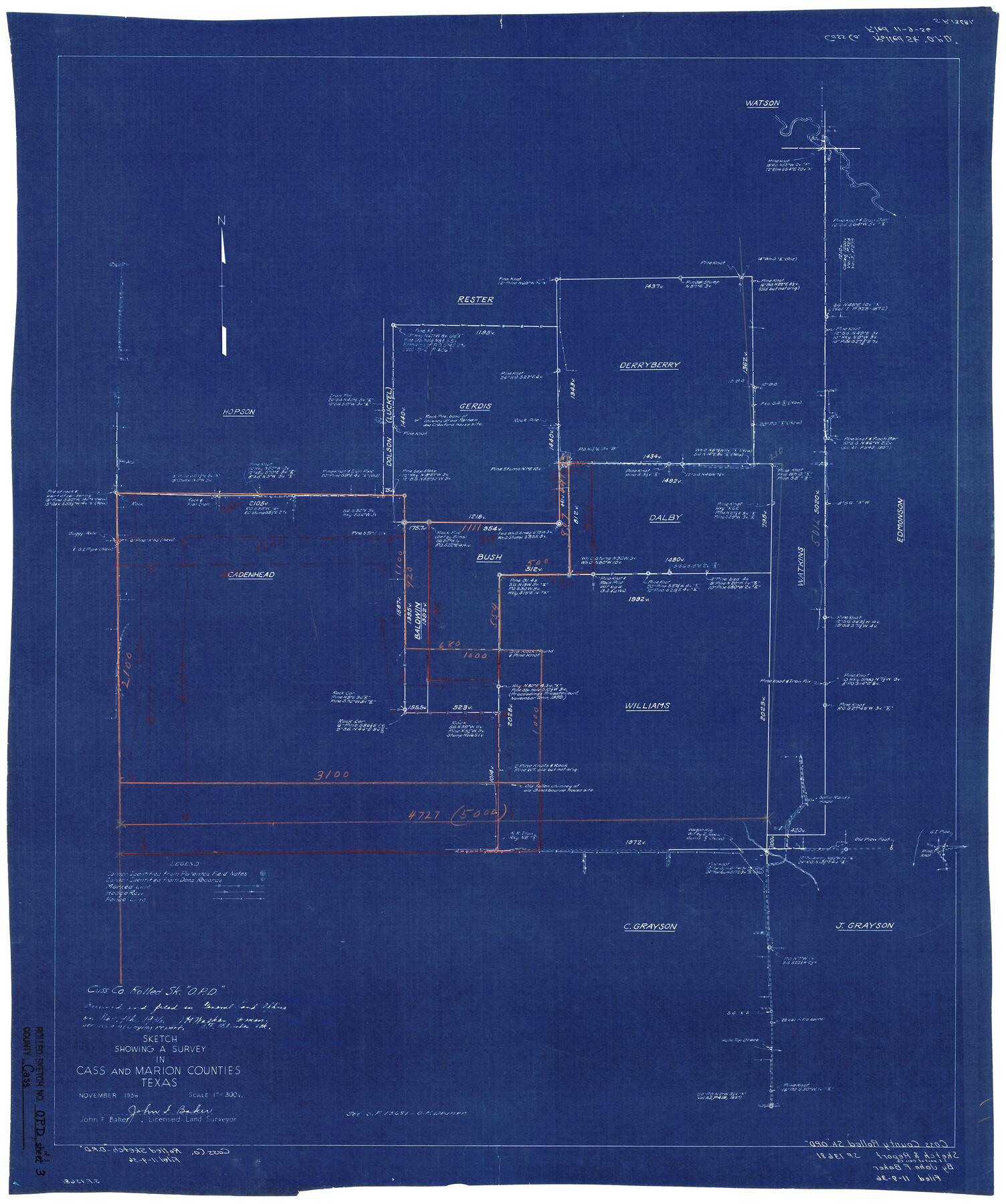 5484, Cass County Rolled Sketch OPD, General Map Collection
