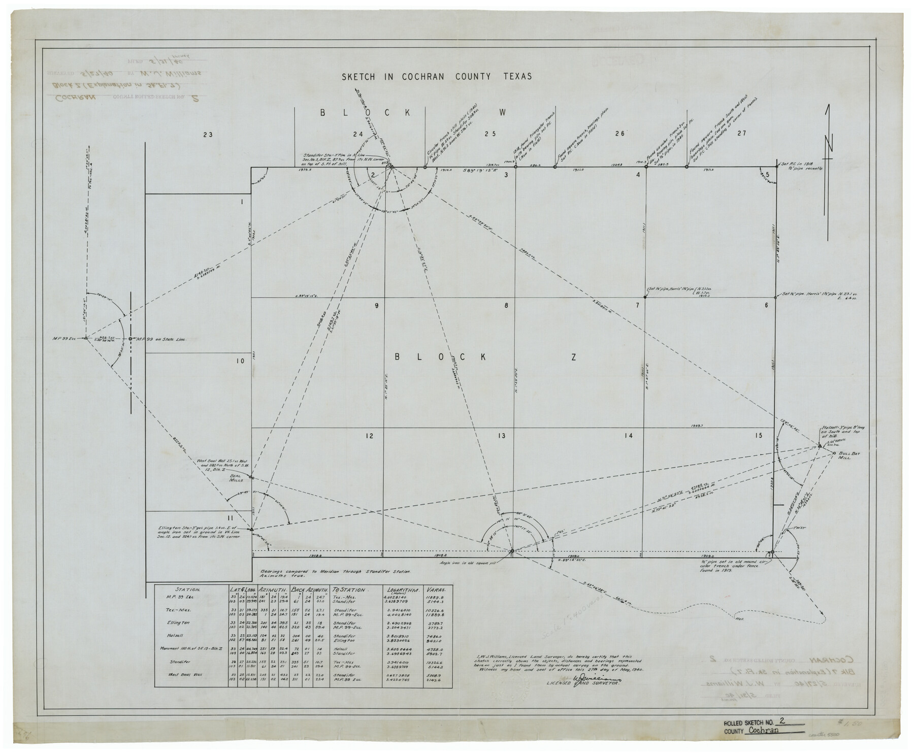 5500, Cochran County Rolled Sketch 2, General Map Collection