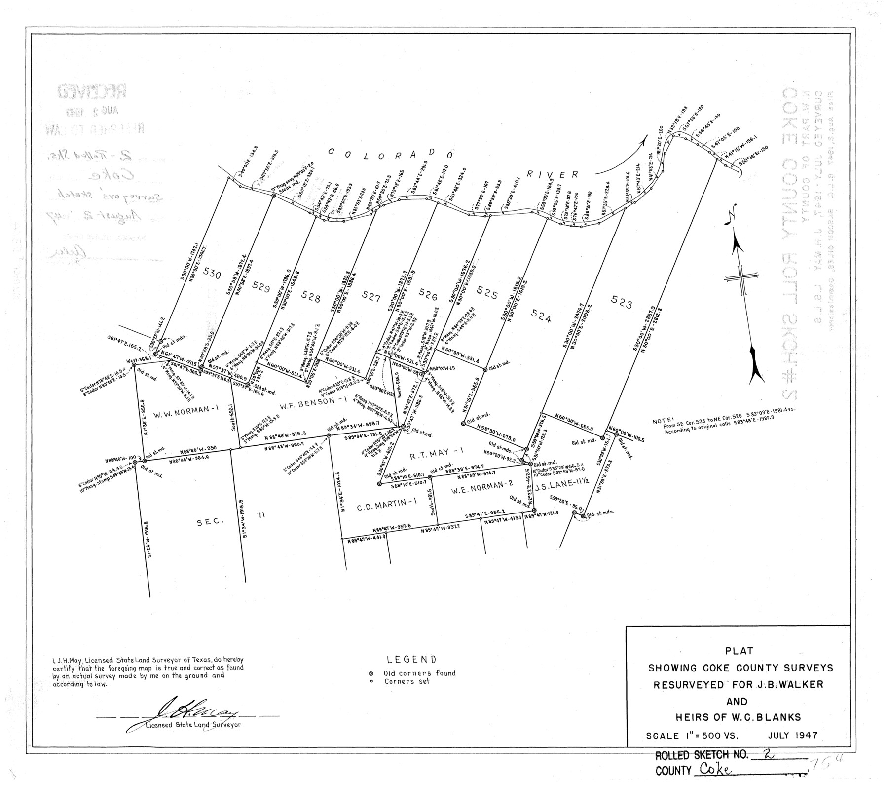 5504, Coke County Rolled Sketch 2, General Map Collection