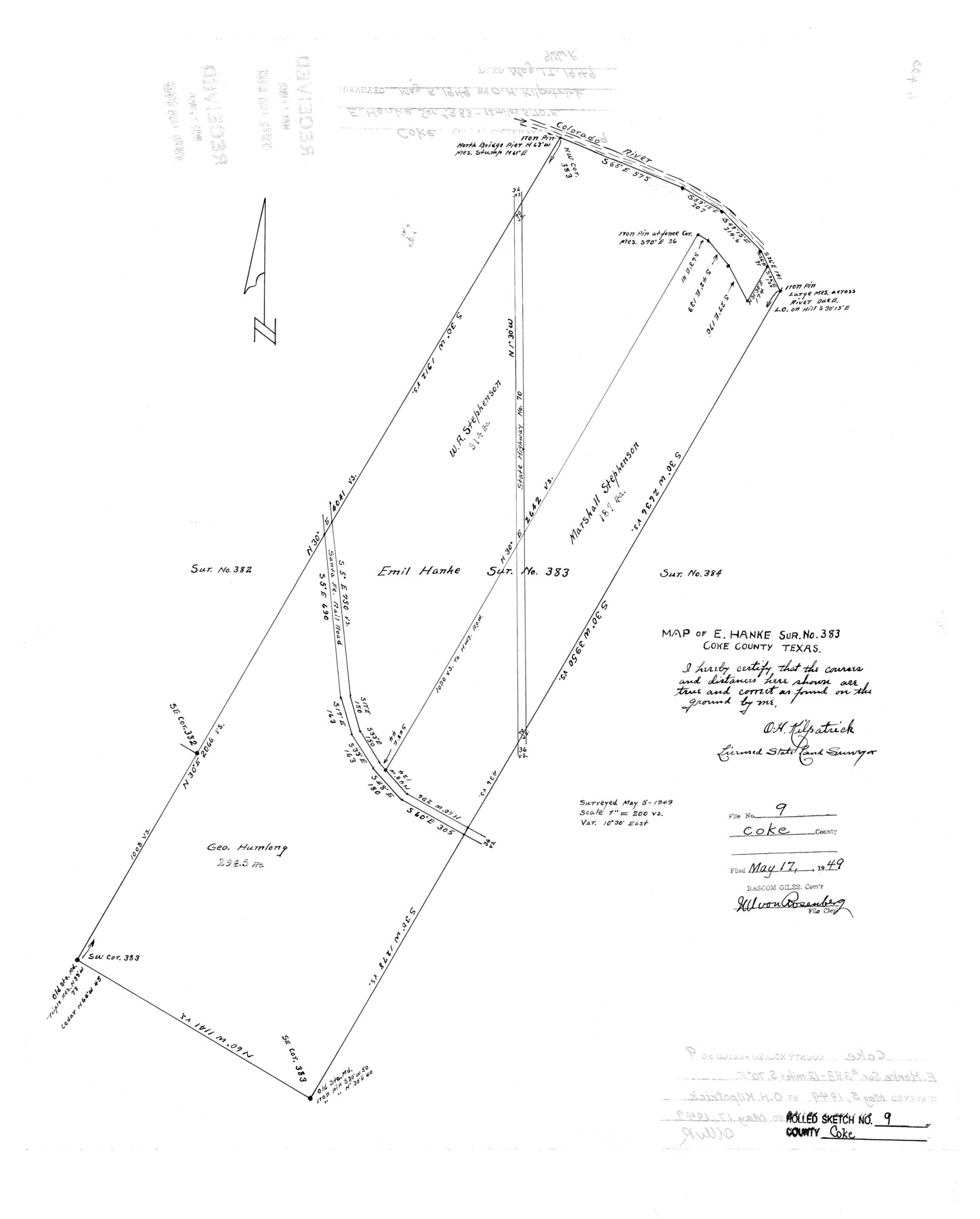 5508, Coke County Rolled Sketch 9, General Map Collection