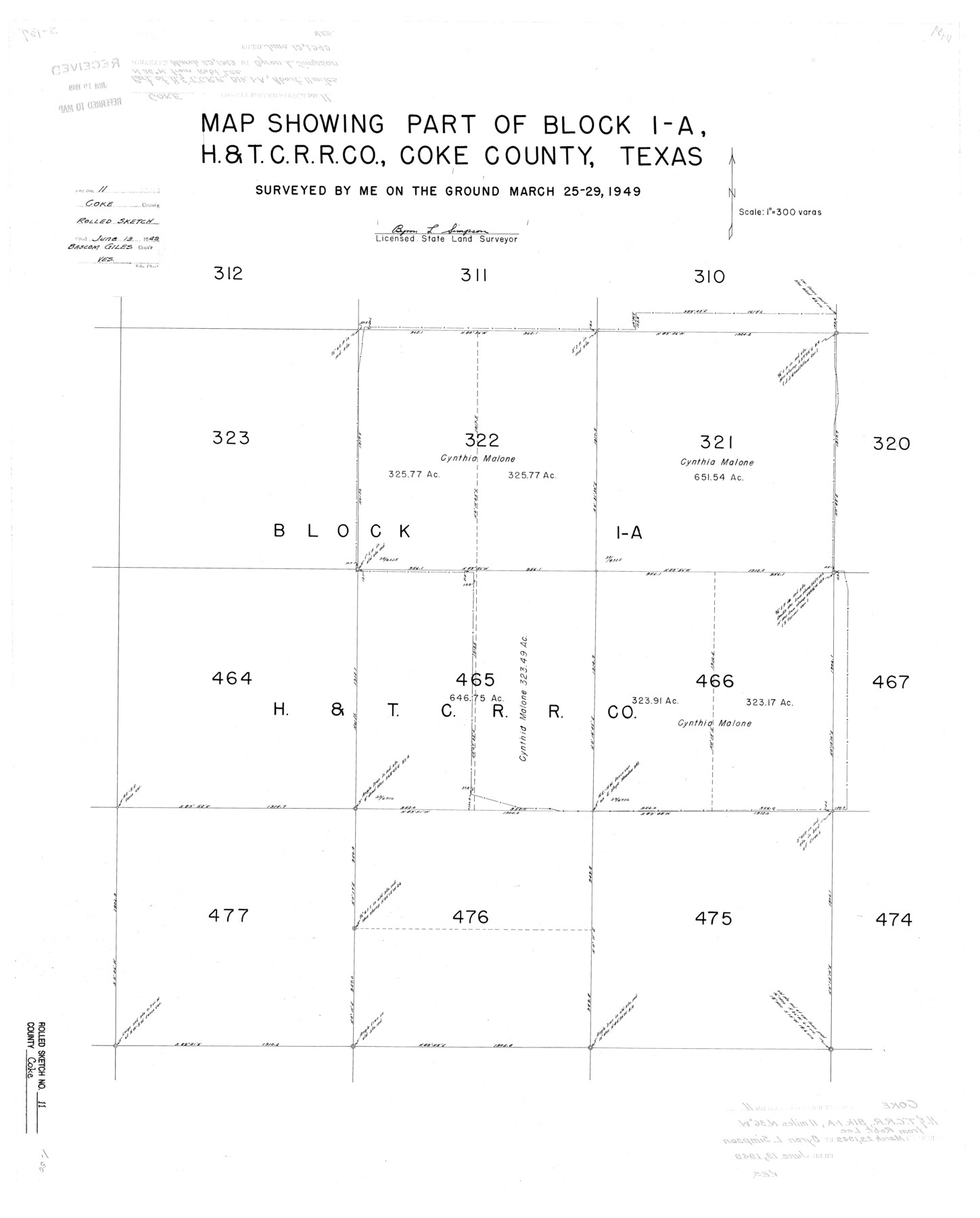 5512, Coke County Rolled Sketch 11, General Map Collection
