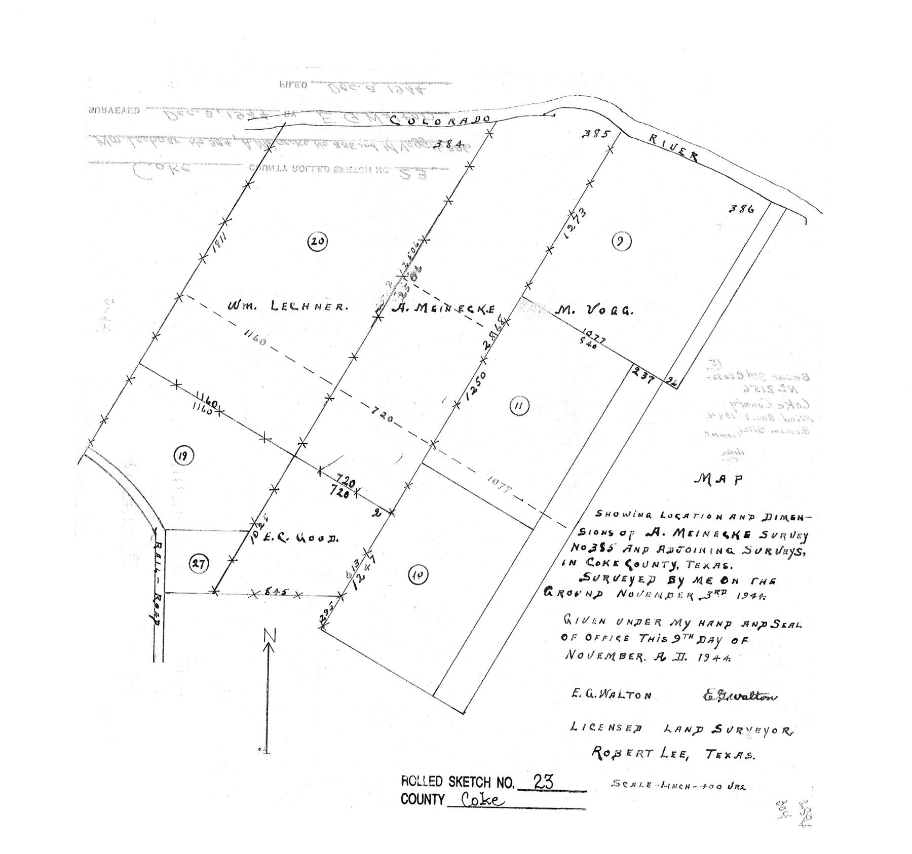 5524, Coke County Rolled Sketch 23, General Map Collection