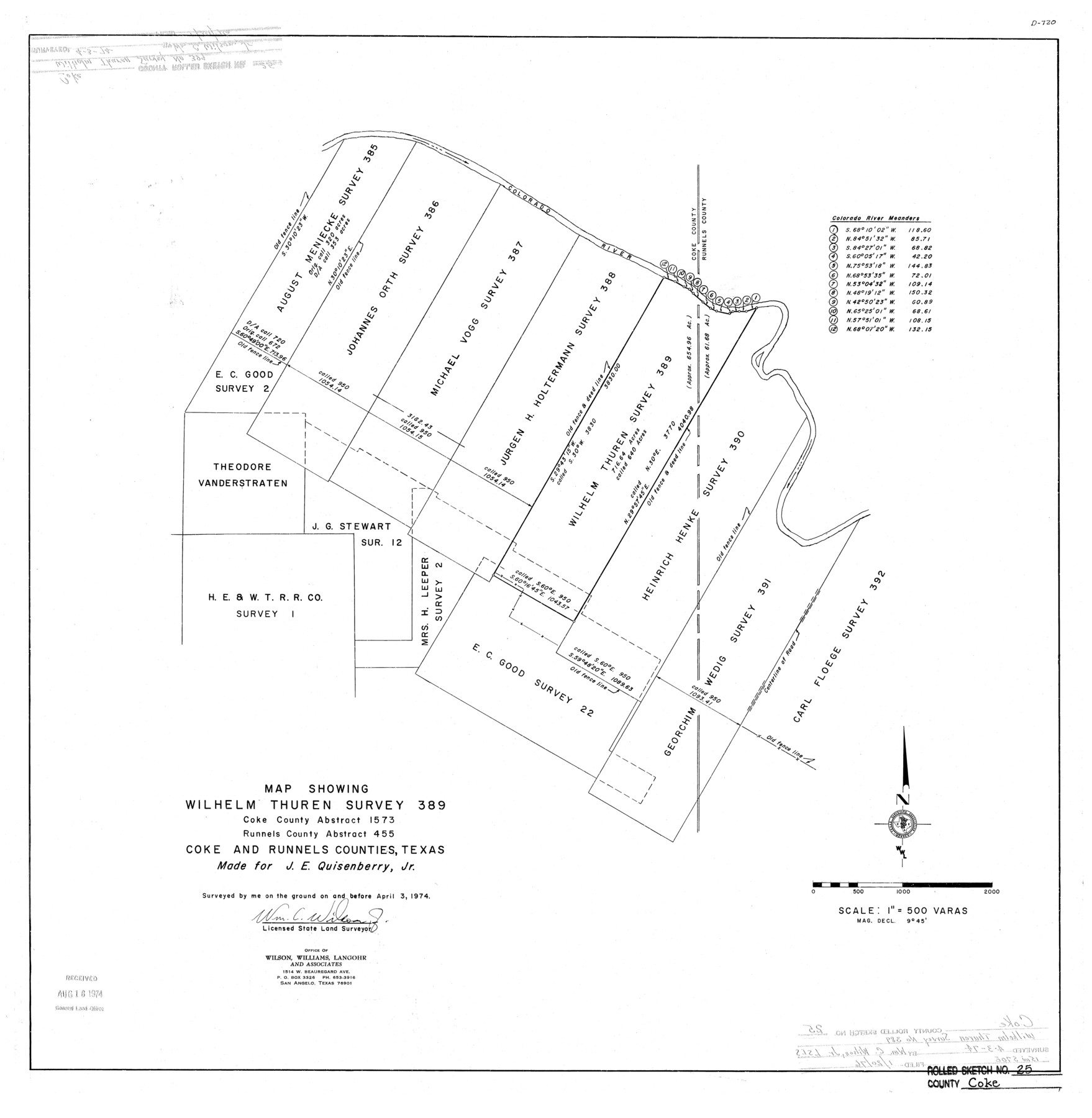 5525, Coke County Rolled Sketch 25, General Map Collection