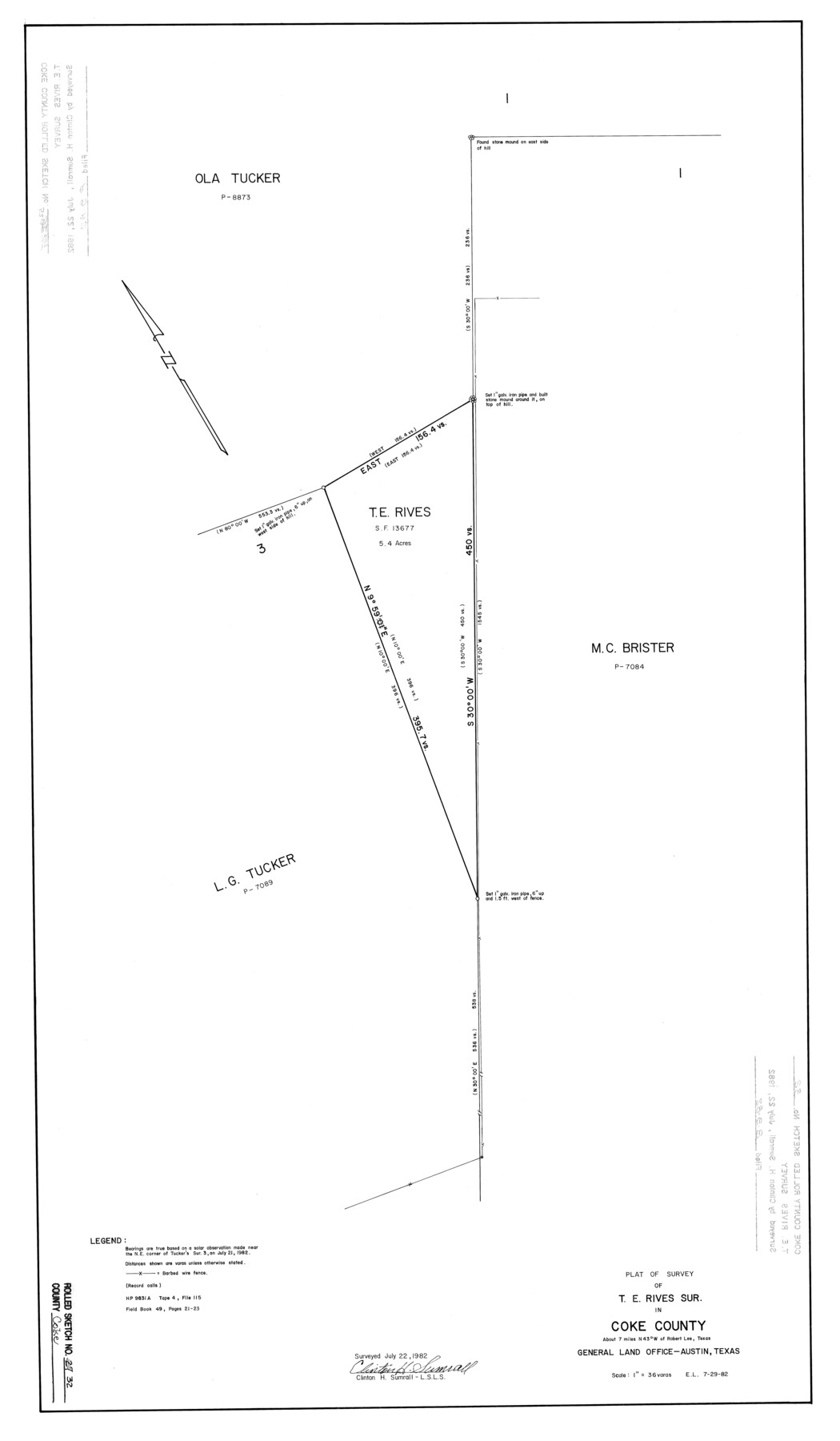 5527, Coke County Rolled Sketch 32, General Map Collection