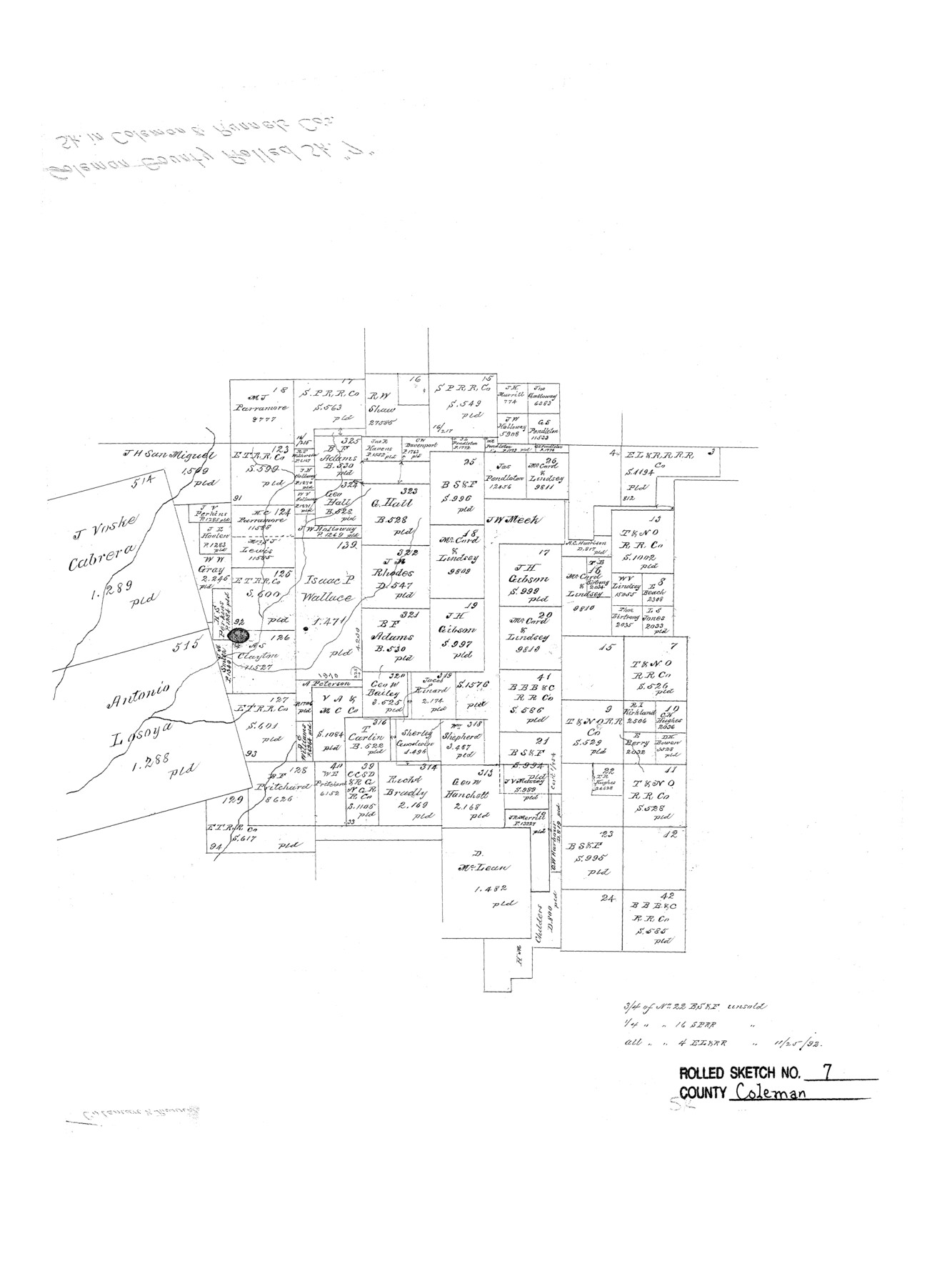 5530, Coleman County Rolled Sketch 7, General Map Collection