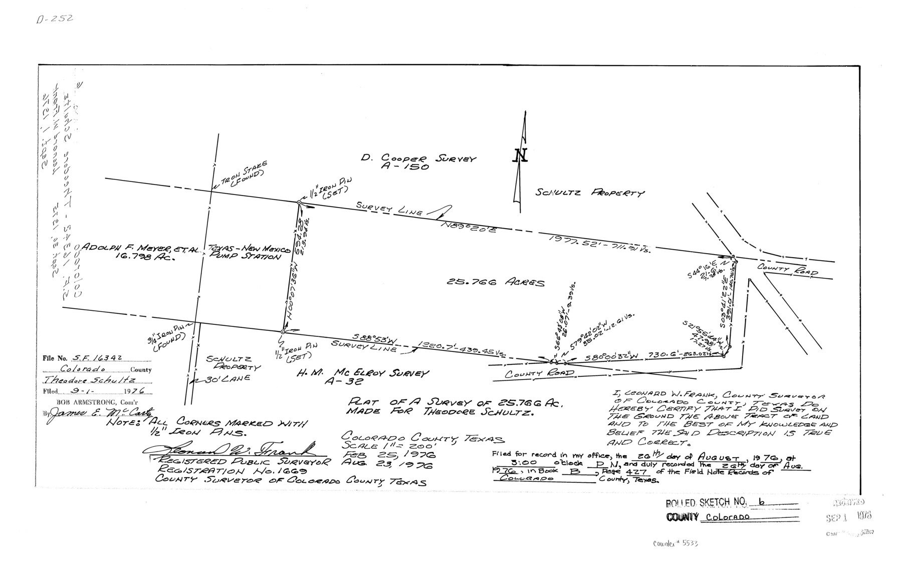 5533, Colorado County Rolled Sketch 6, General Map Collection