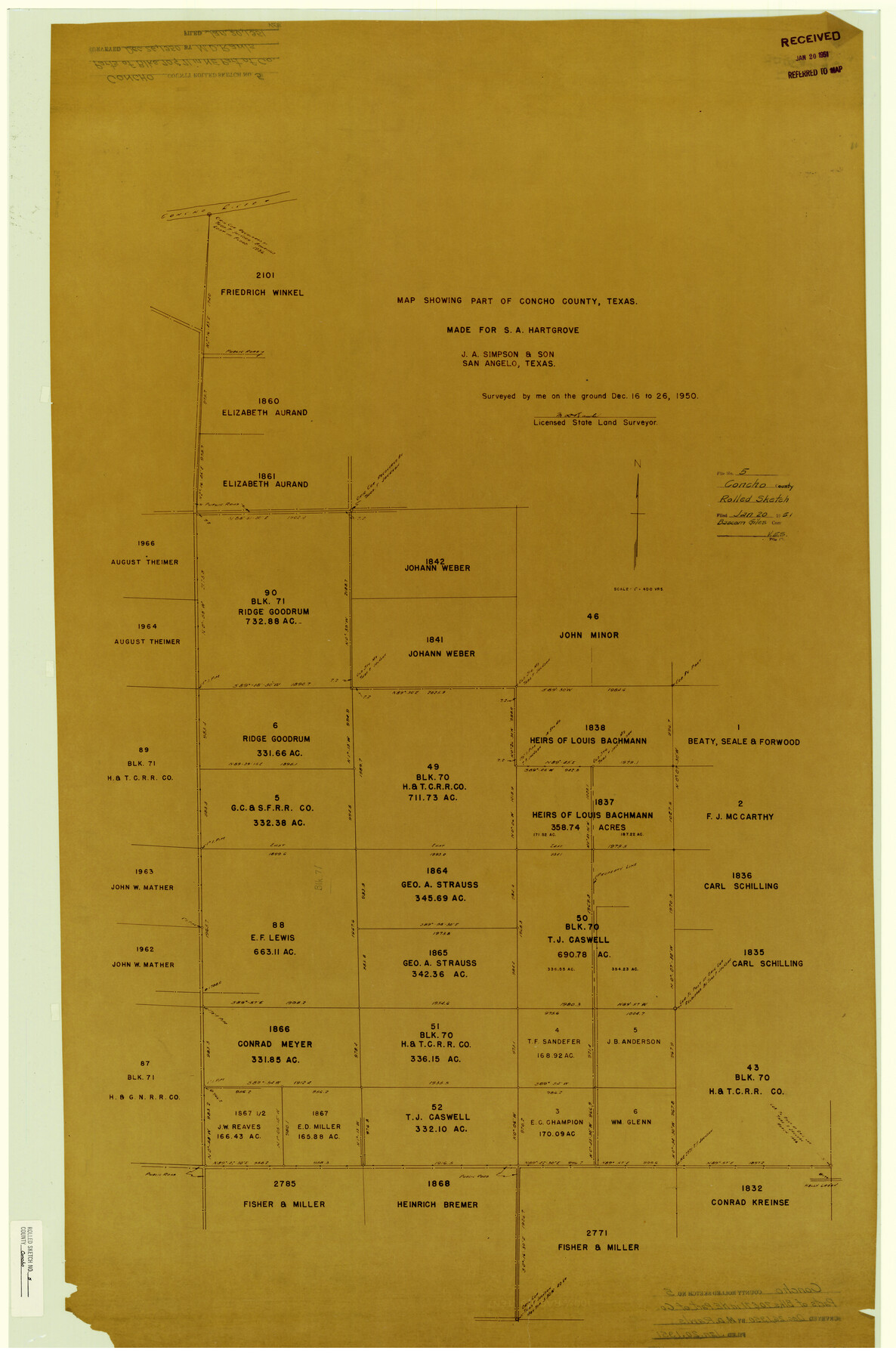 5545, Concho County Rolled Sketch 5, General Map Collection